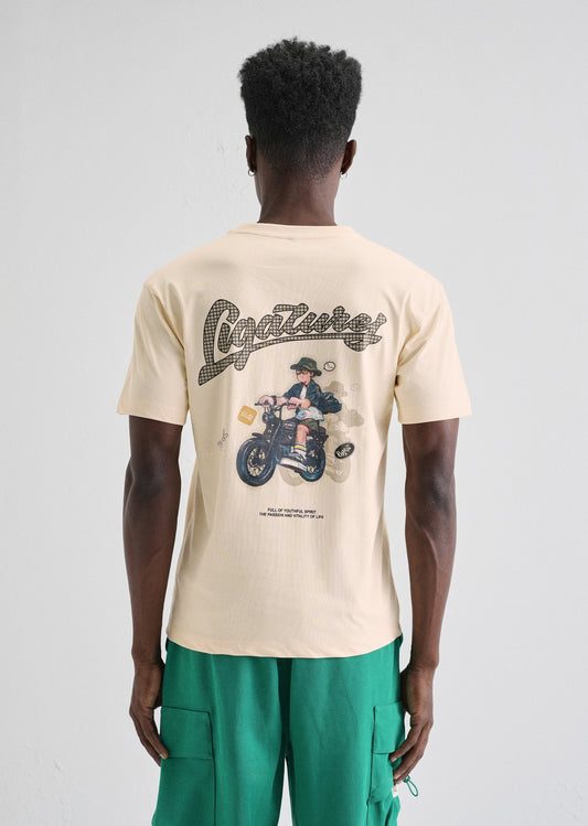 Butter Cream Back Printed T-shirt
