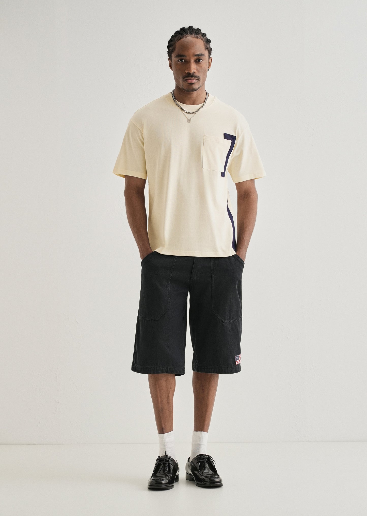 Cream Colourblock Oversized T-shirt
