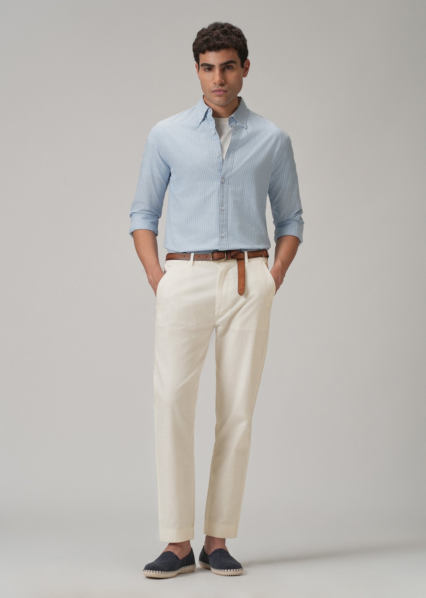 Light Cream Cotton Trouser