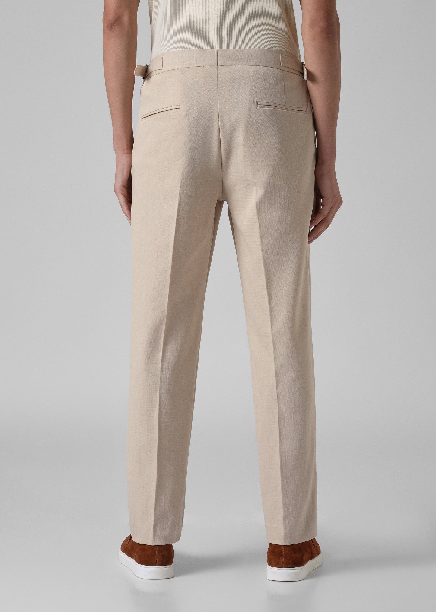 Cream Pleated Gurkha Pant