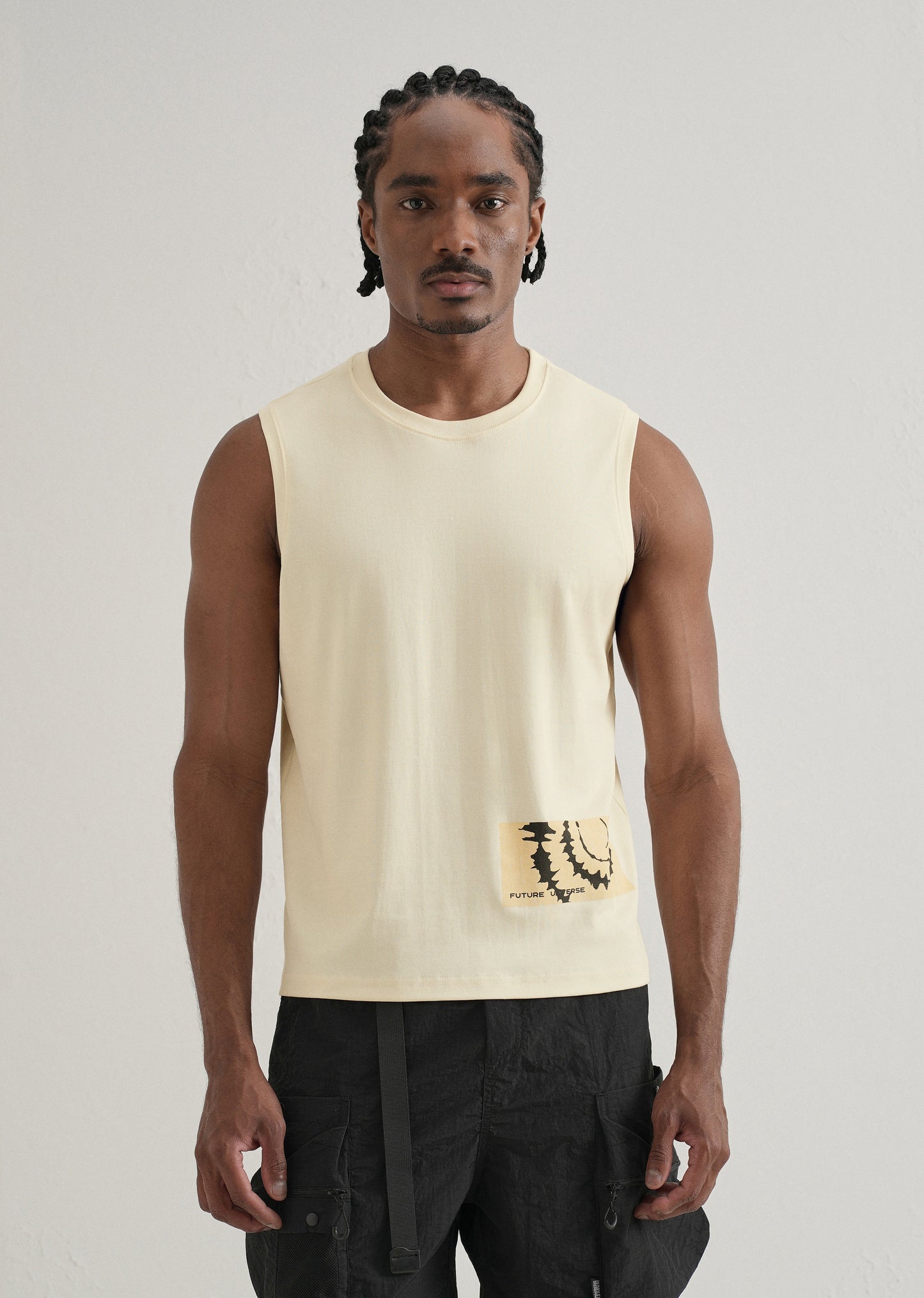 Cream Printed Tank