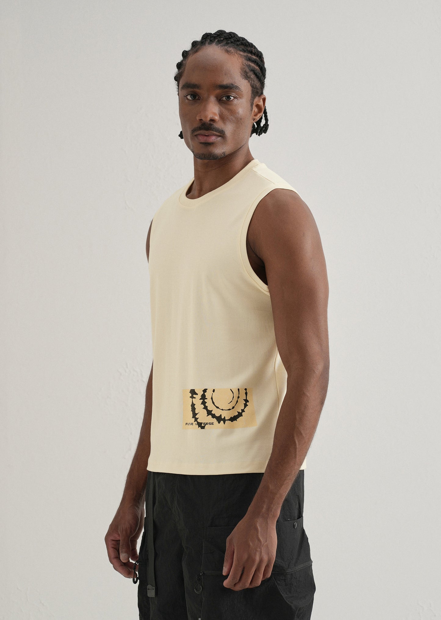 Cream Printed Tank