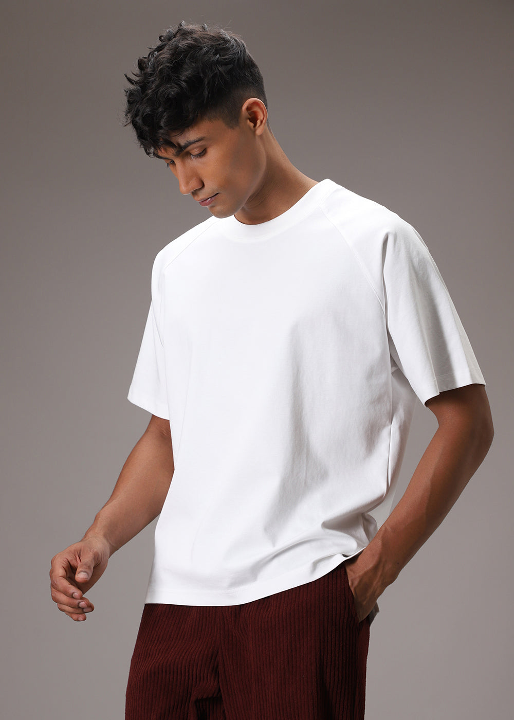 White Plain Raglan Oversized T-shirt