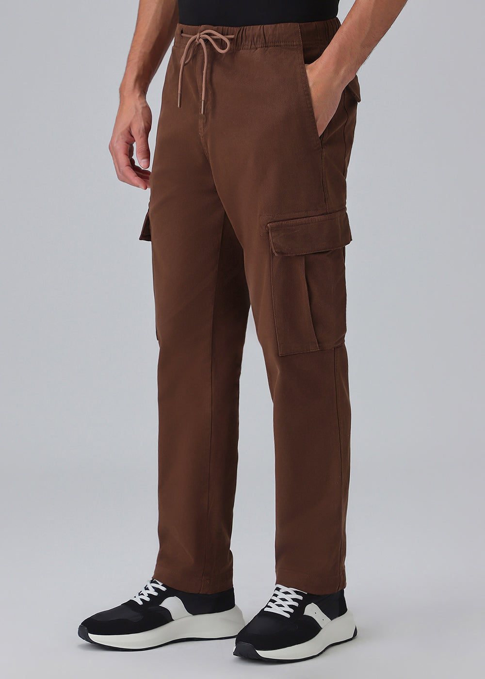 Dark Brown Twill Cargo Pant