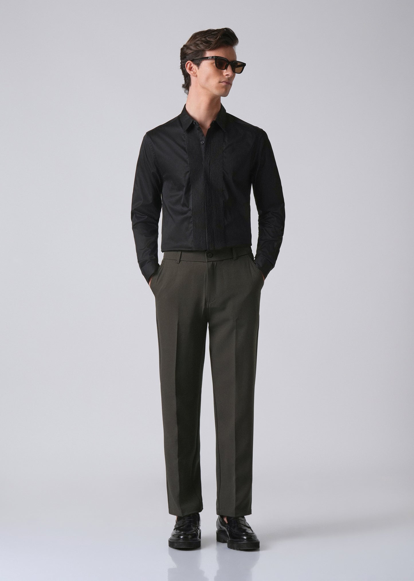Dark Green Relaxed Fit Trousers