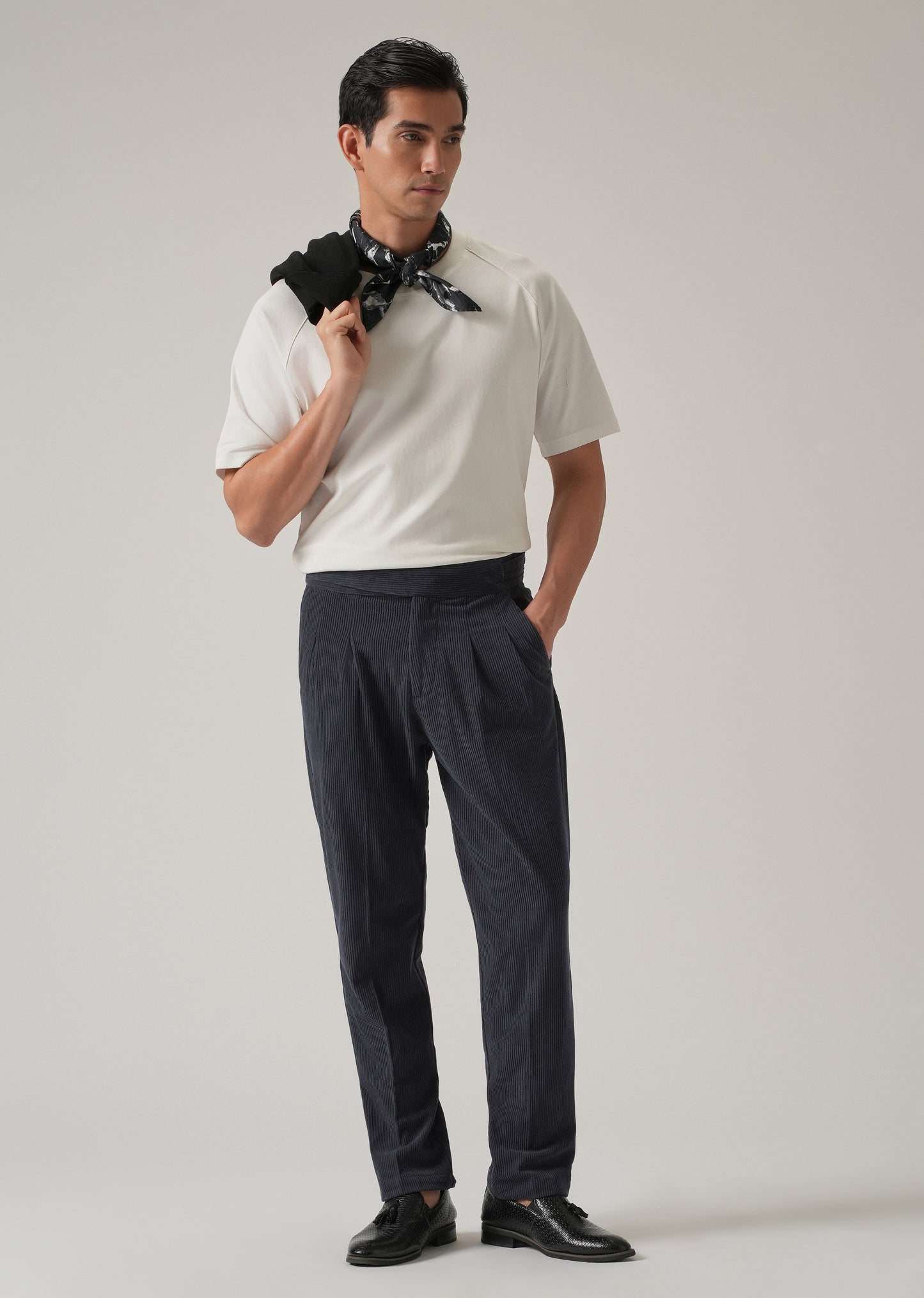 Dark Grey Corduroy Gurkha Pants