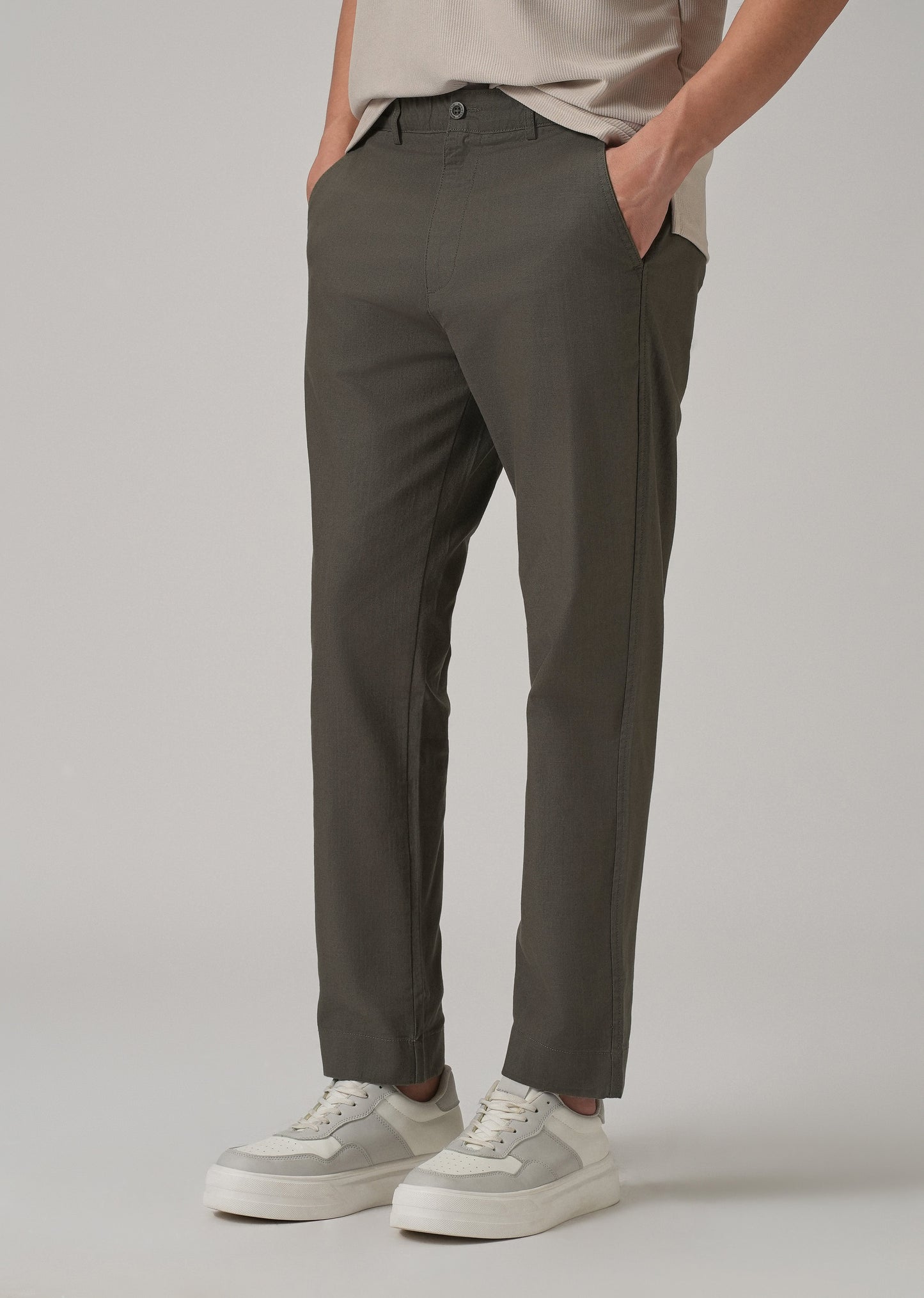 Dark Grey Cotton Trouser