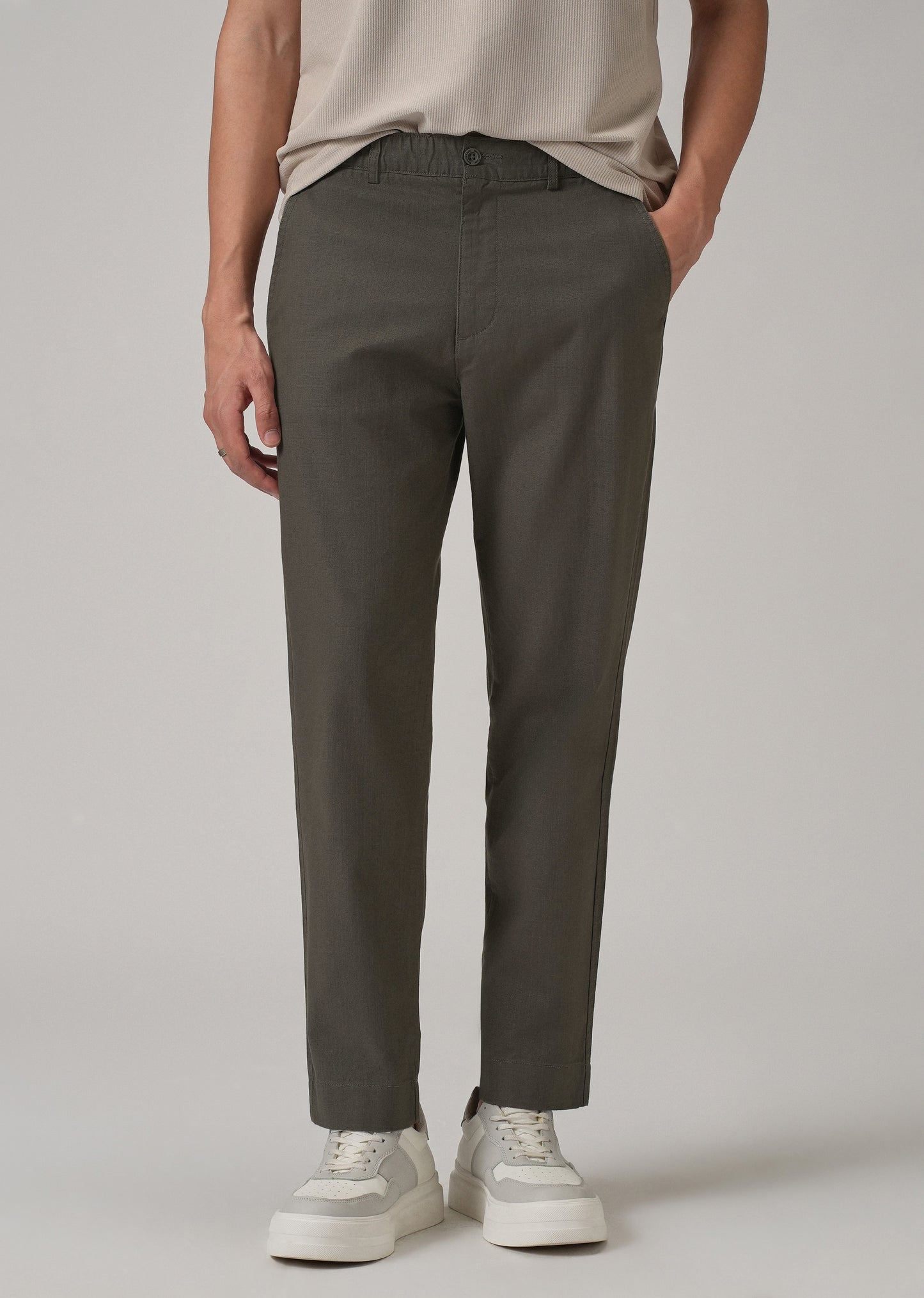 Dark Grey Cotton Trouser