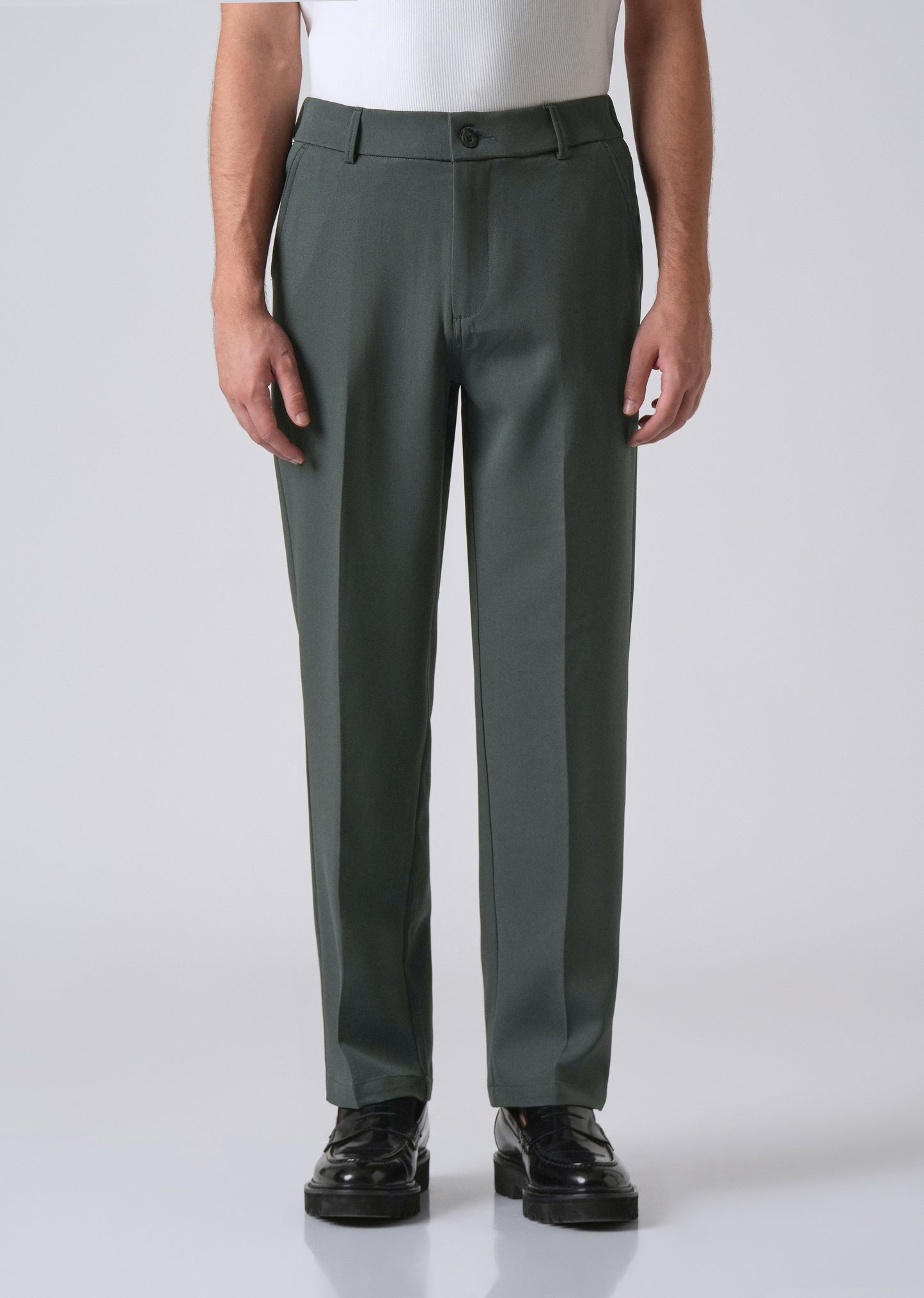 Fern Green Relaxed Fit Trousers