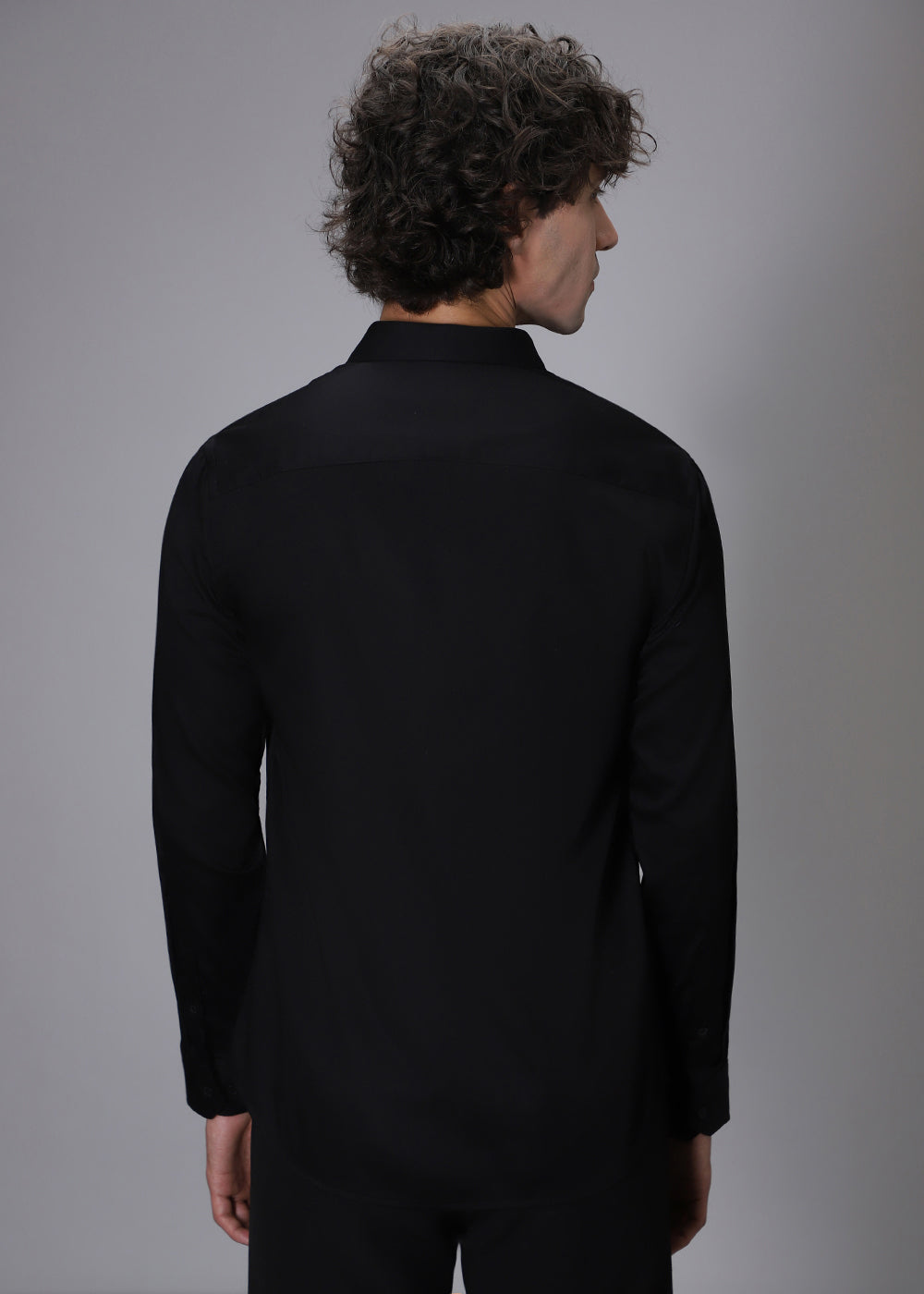 Flecked Sequin Black Designer Shirt