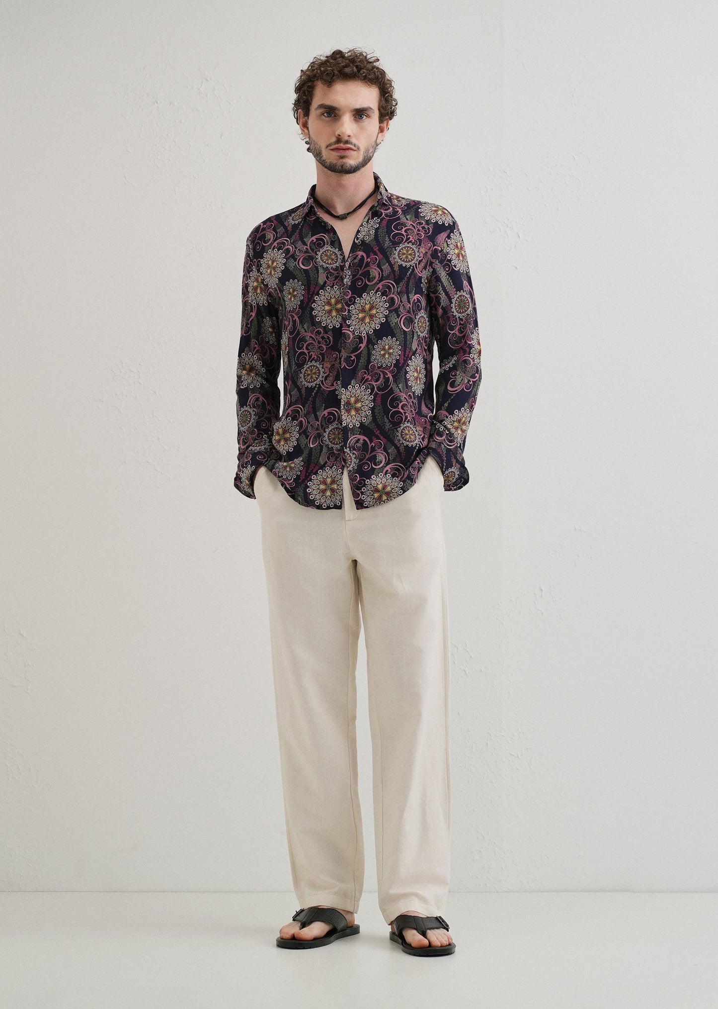 Floral Print Feather Shirt