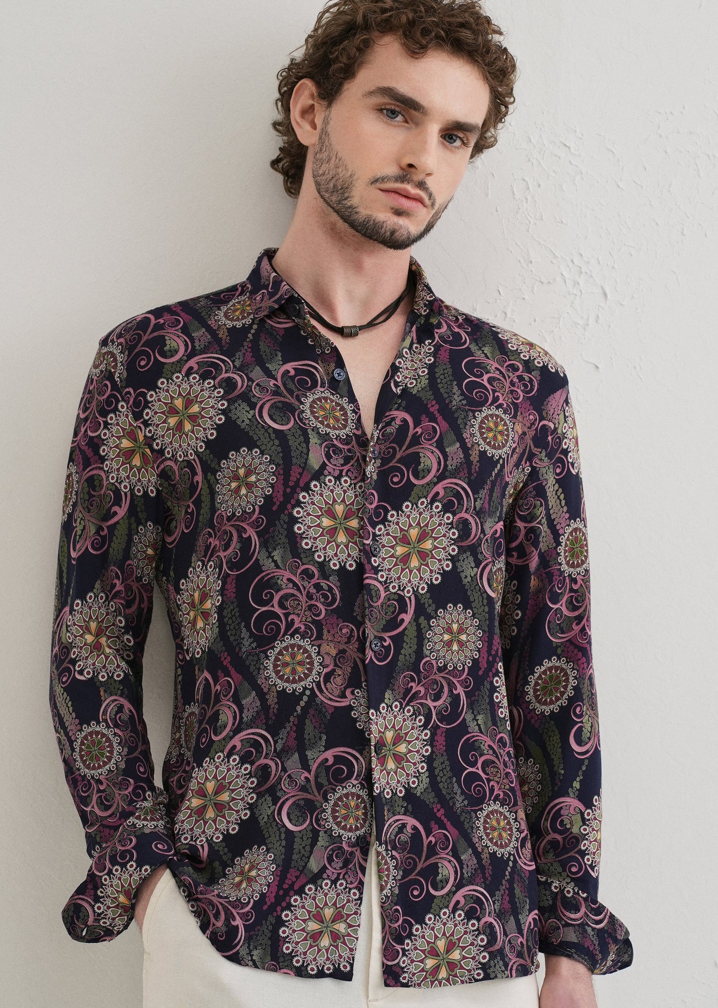 Floral Print Feather Shirt