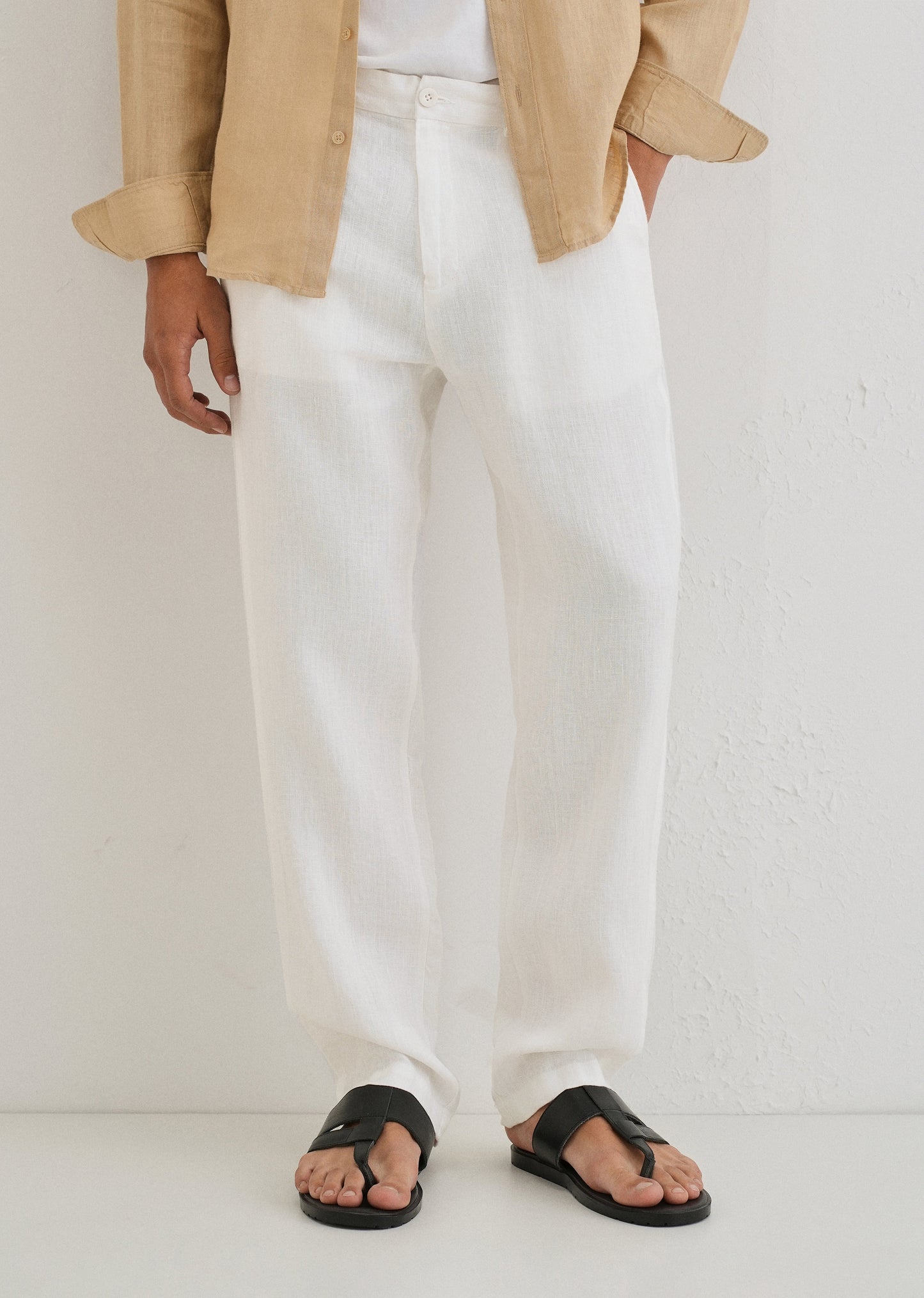Glacier White Linen pant