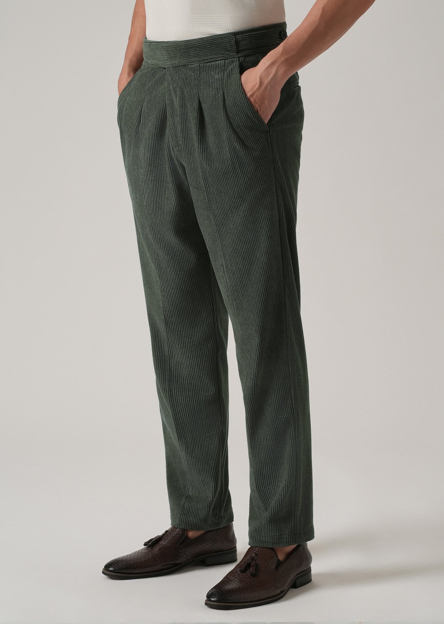 Green Corduroy Gurkha Pants