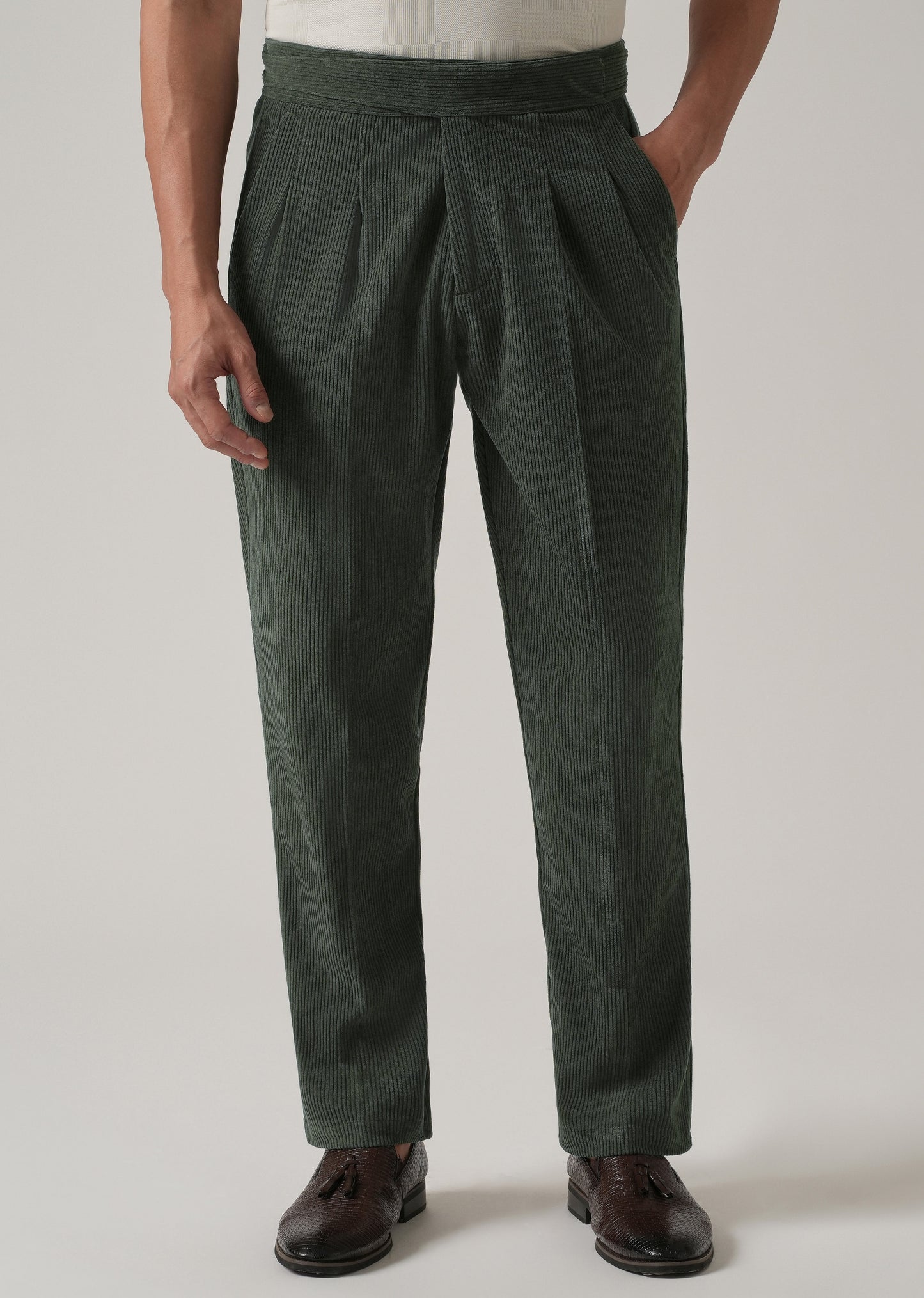 Green Corduroy Gurkha Pants