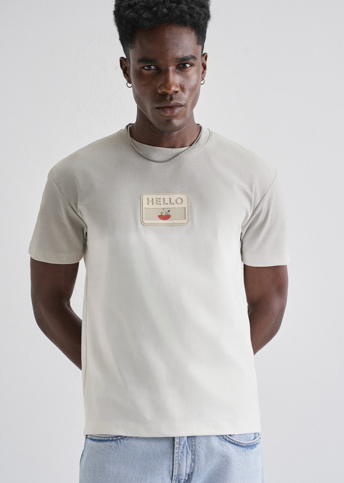 Grey Gradient Applique T-shirt
