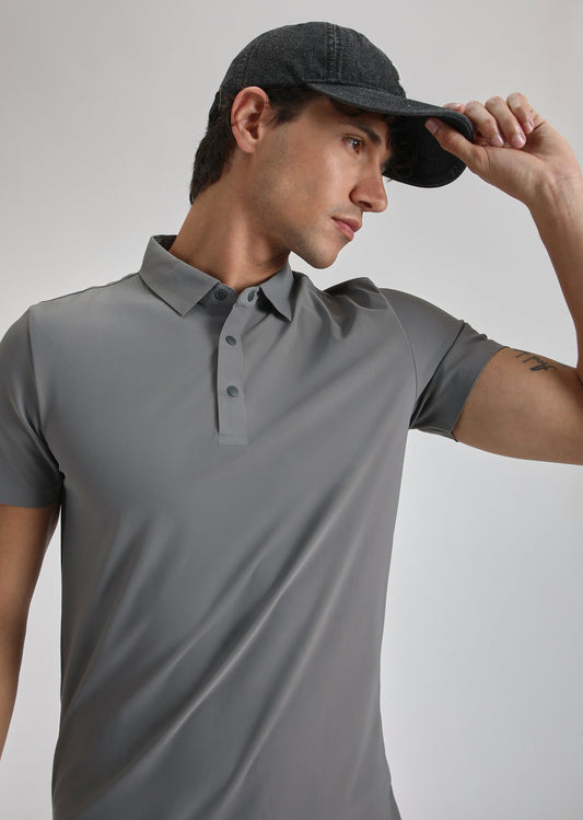 Grey Plain Stitchless Polo T-shirt