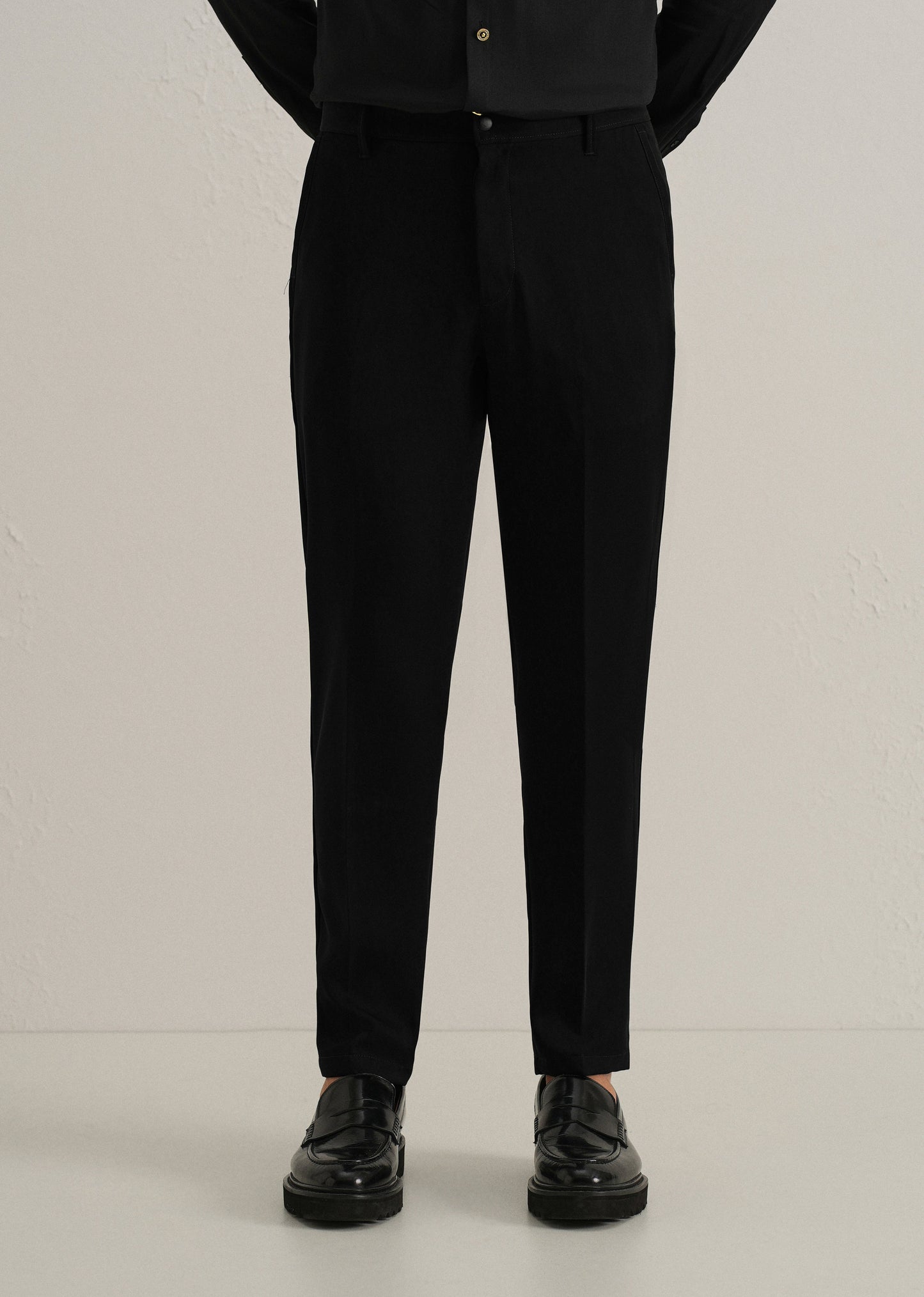 Ink Black Plain Slim Fit Trouser