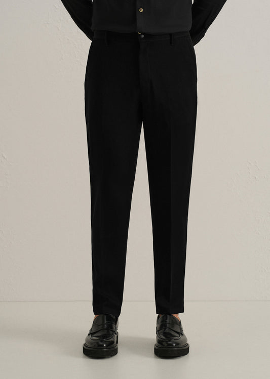 Ink Black Plain Slim Fit Trouser
