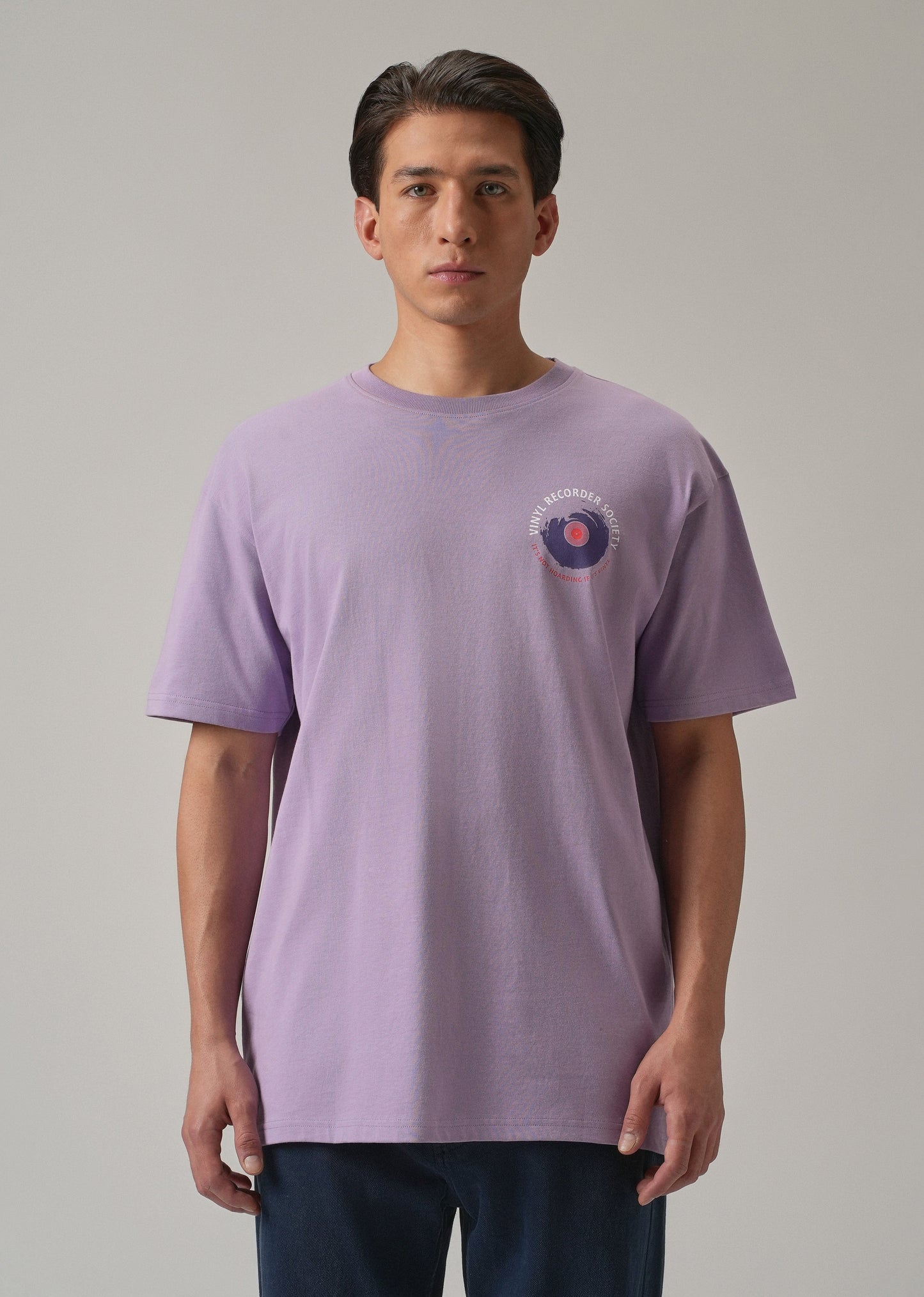 Lavender Back Printed Oversized T-Shirt