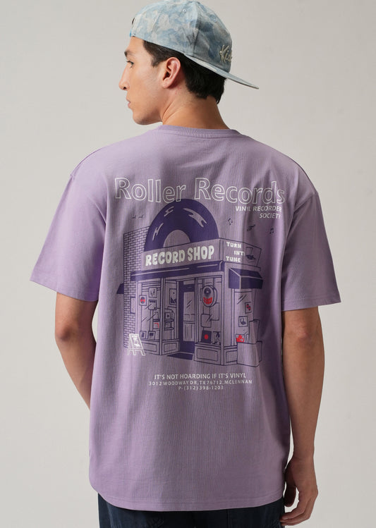 Lavender Back Printed Oversized T-Shirt