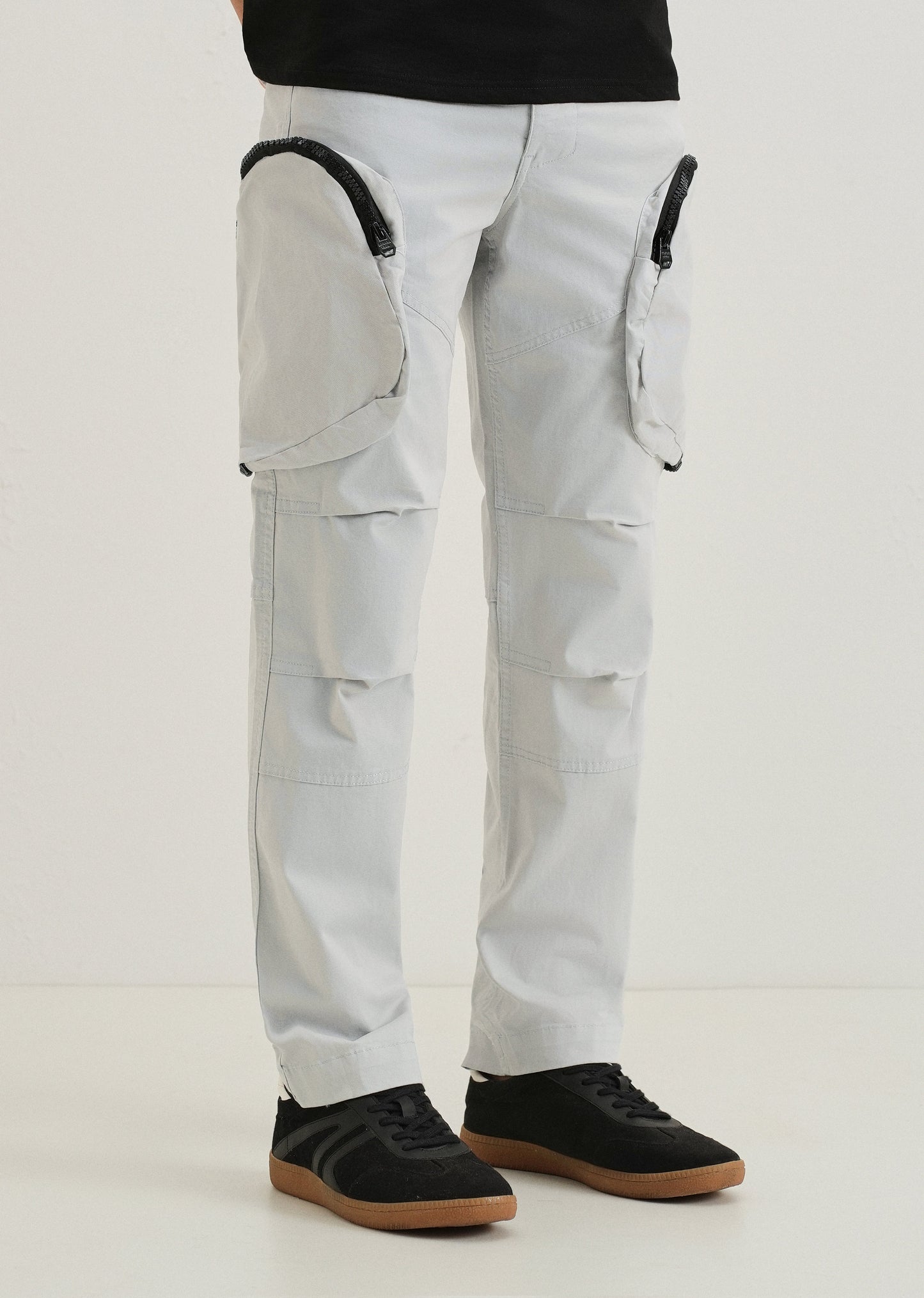 Light Gray Zipper Cargo Pant