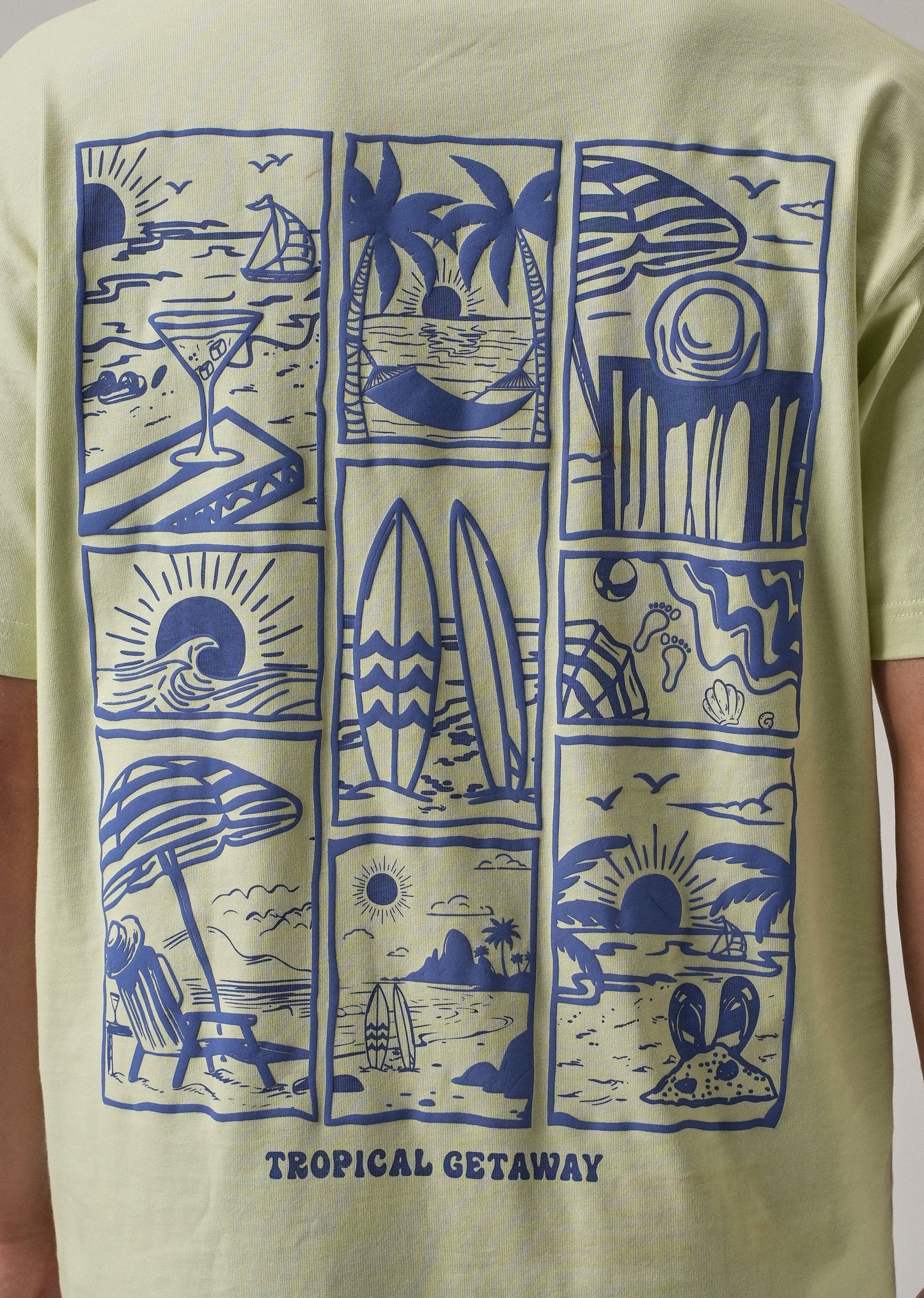 Light Green Back Printed Oversized T-Shirt