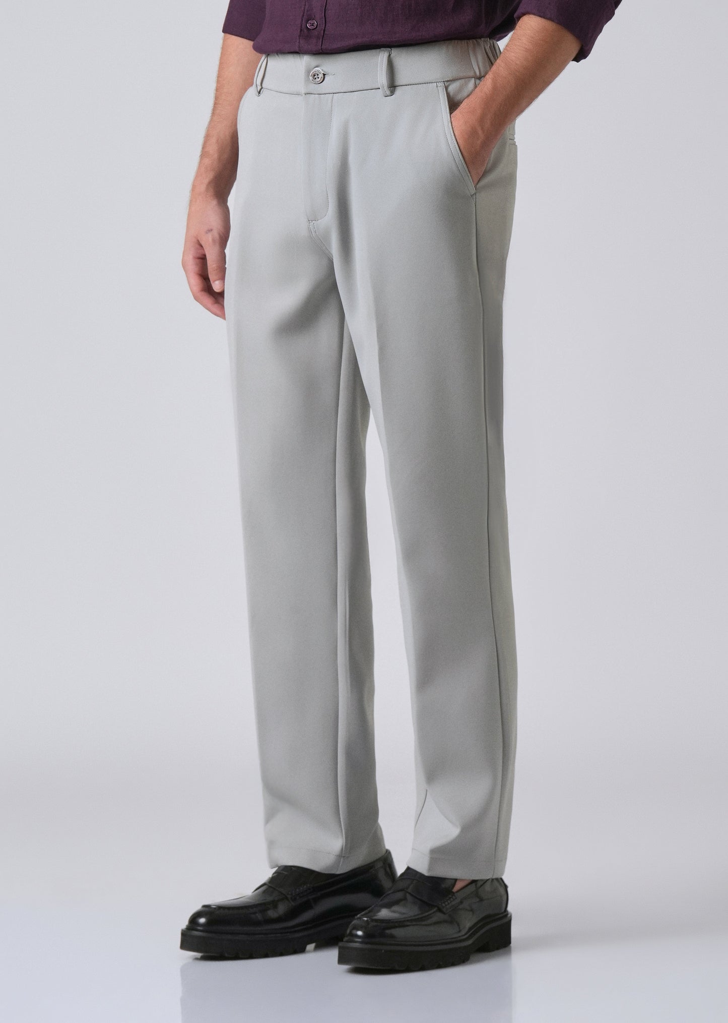 Light Grey Relaxed Fit Trousers