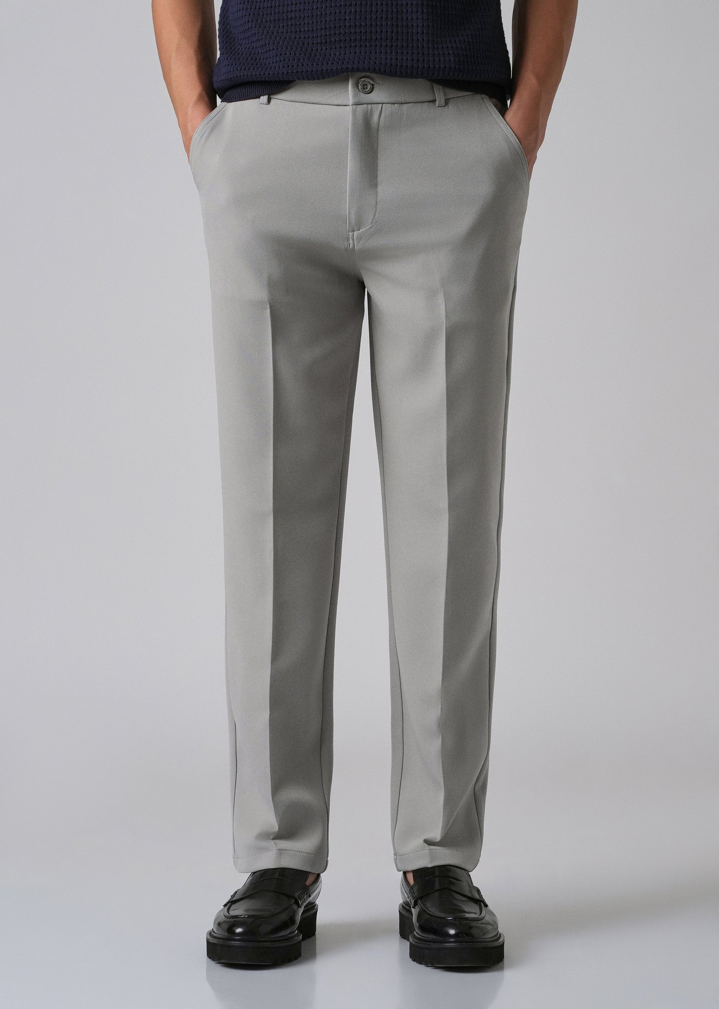 Ash Grey Relaxed Fit Trousers
