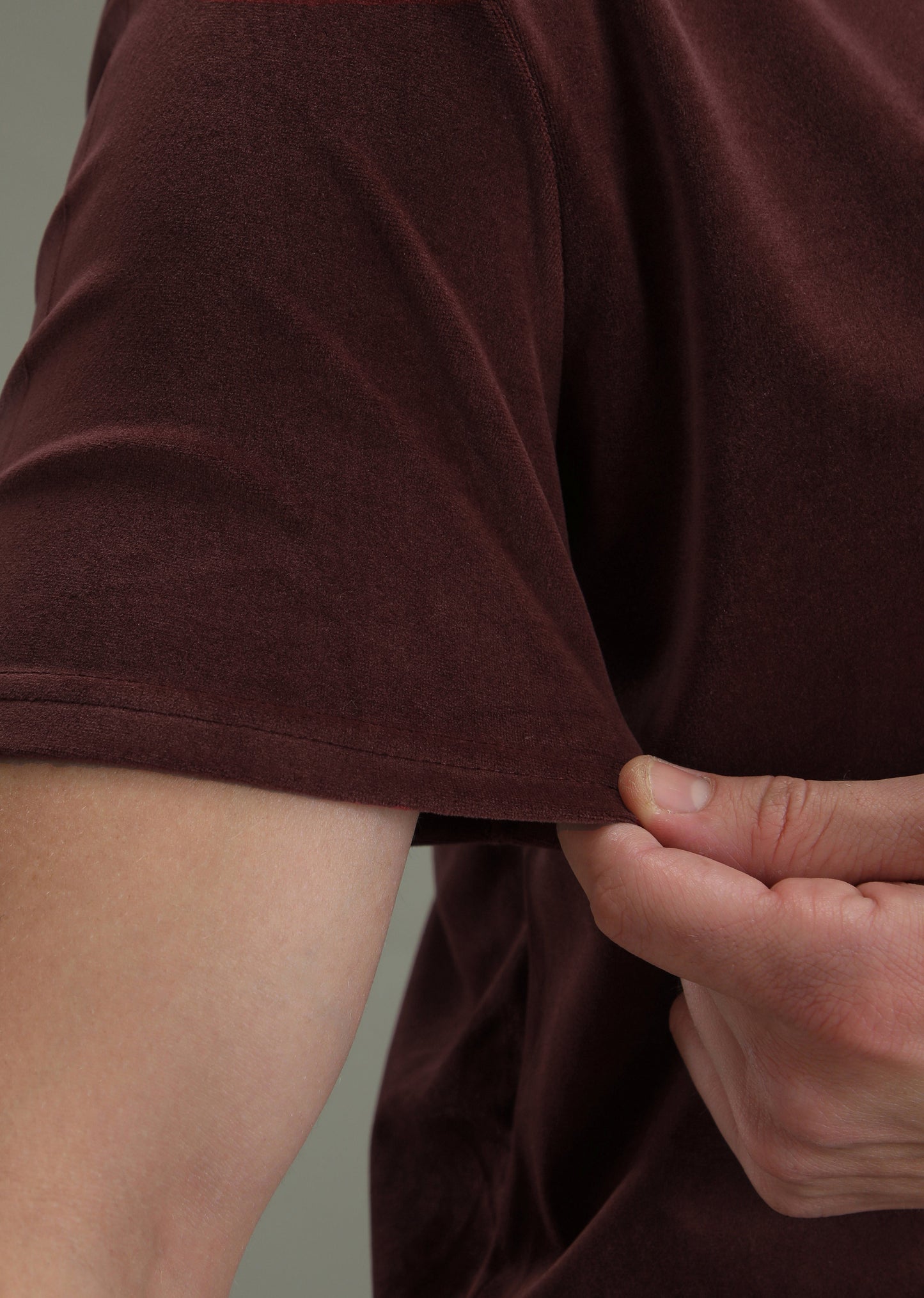 Maroon Plain Suede T-shirt