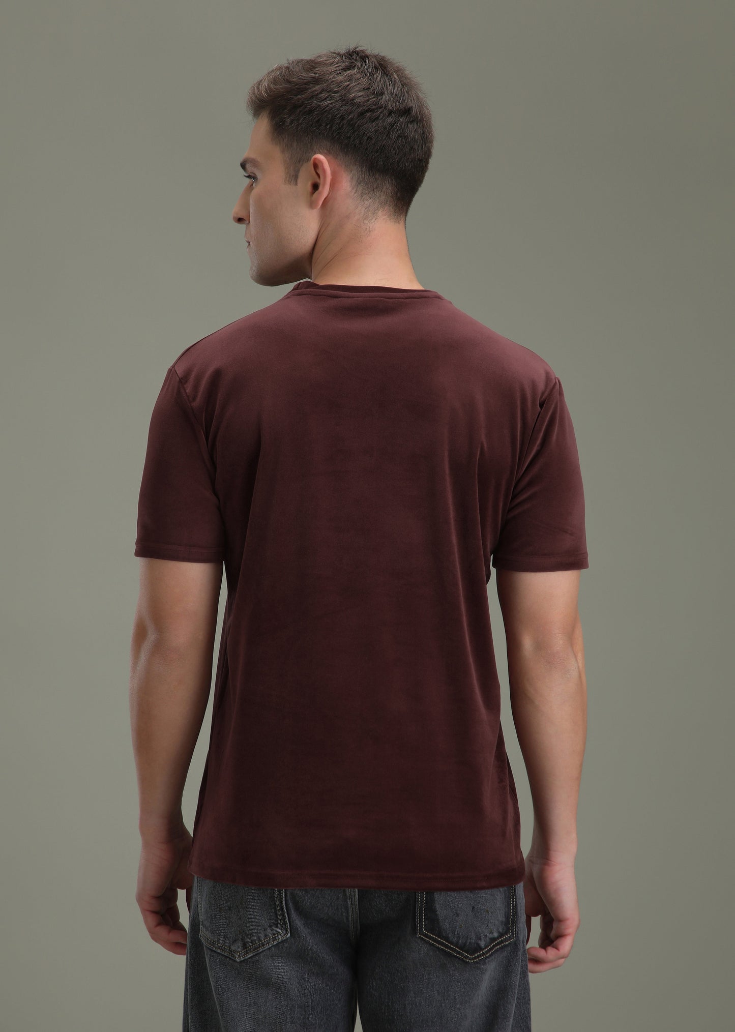 Maroon Plain Suede T-shirt