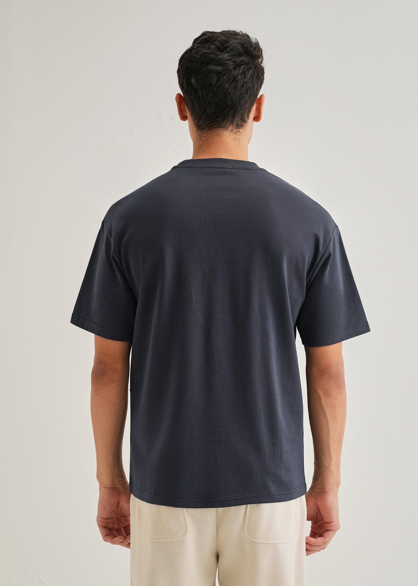 Navy Blue Cut & Sew Oversized T-shirt