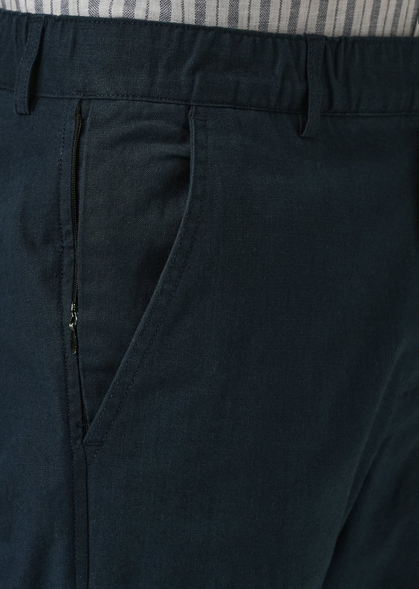 Navy Blue Cotton Trouser