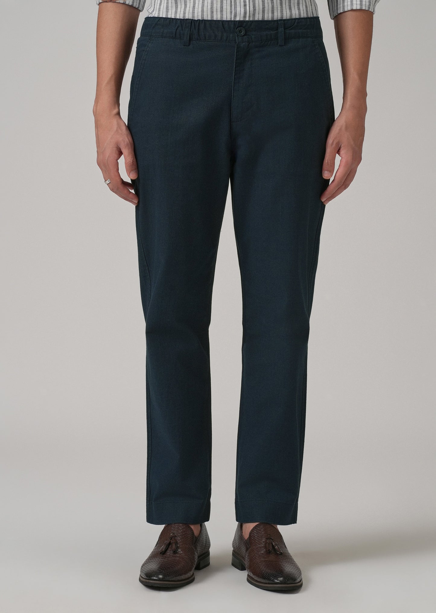 Navy Blue Cotton Trouser