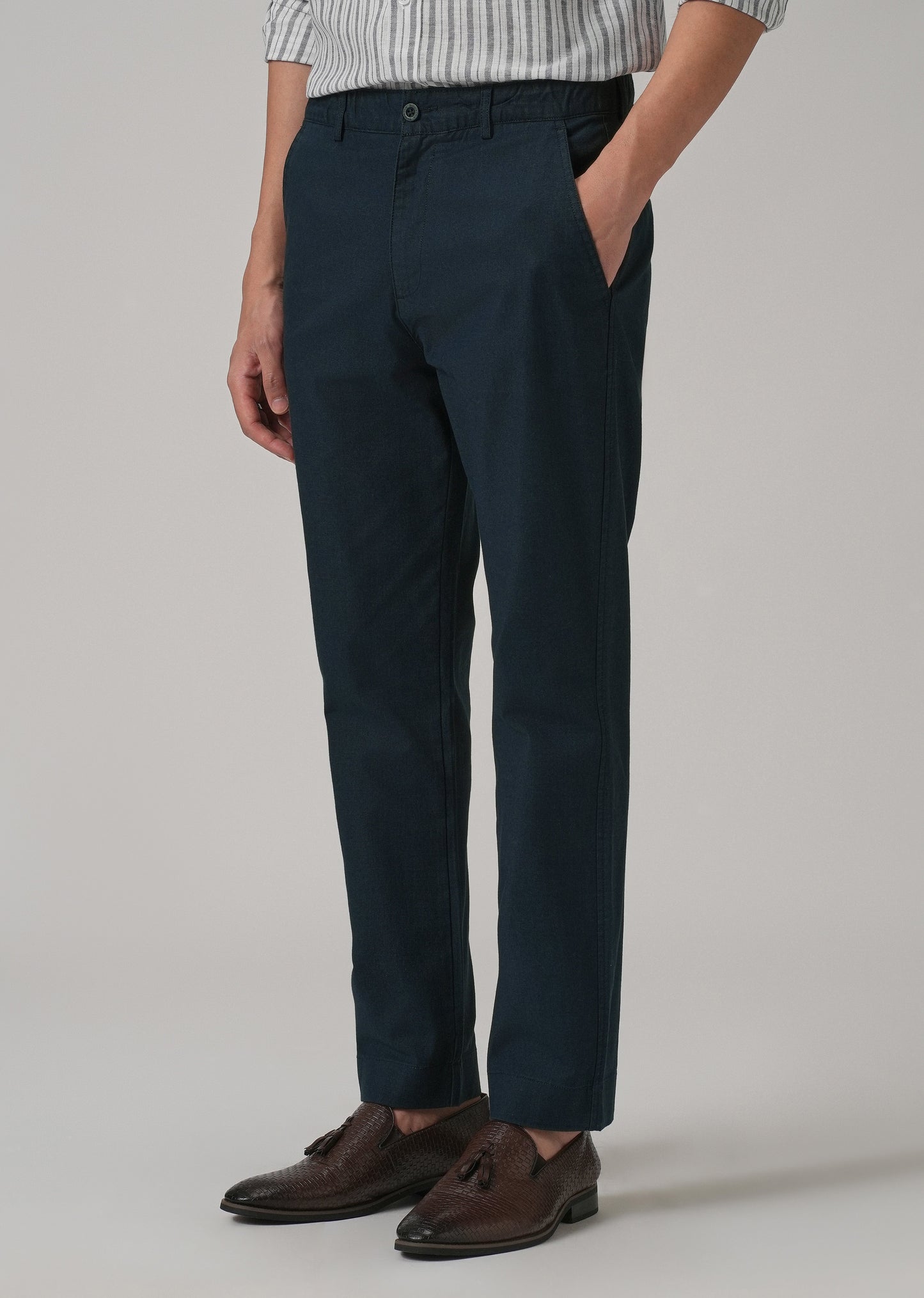 Navy Blue Cotton Trouser
