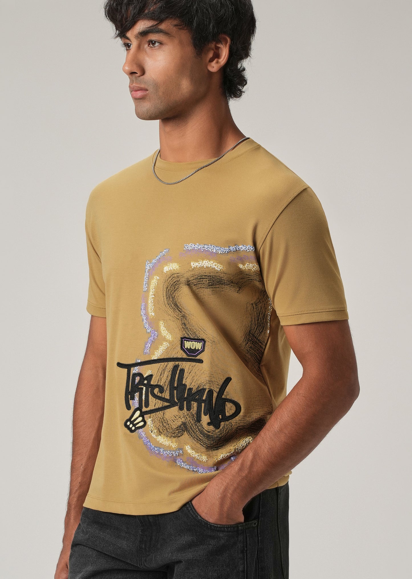 Ochre Print Slim Fit T-Shirt