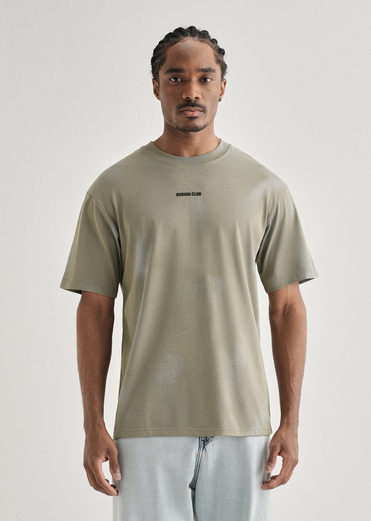 Olive Brushstroke Oversized T-shirt