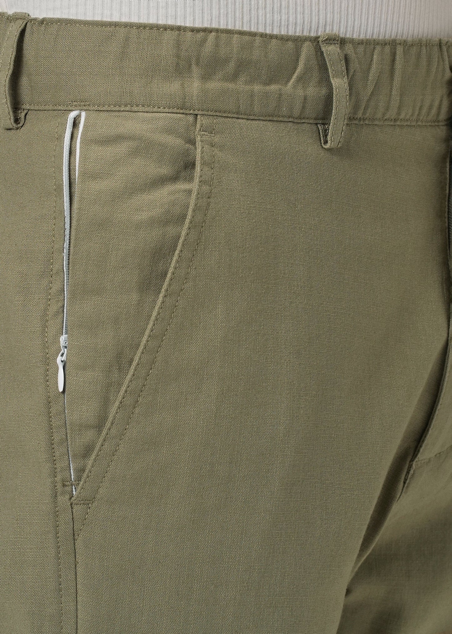 Olive Green Cotton Trouser