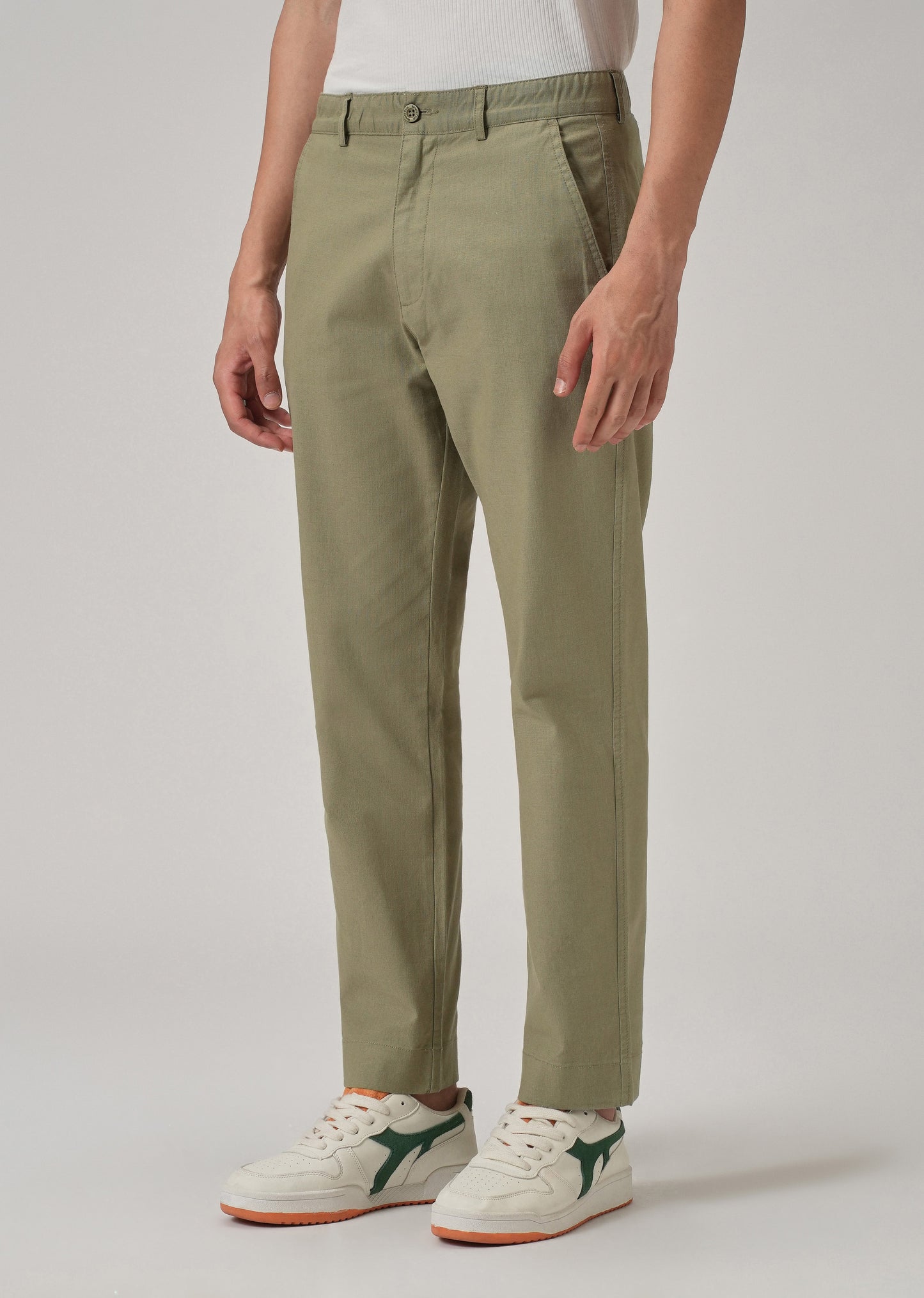 Olive Green Cotton Trouser