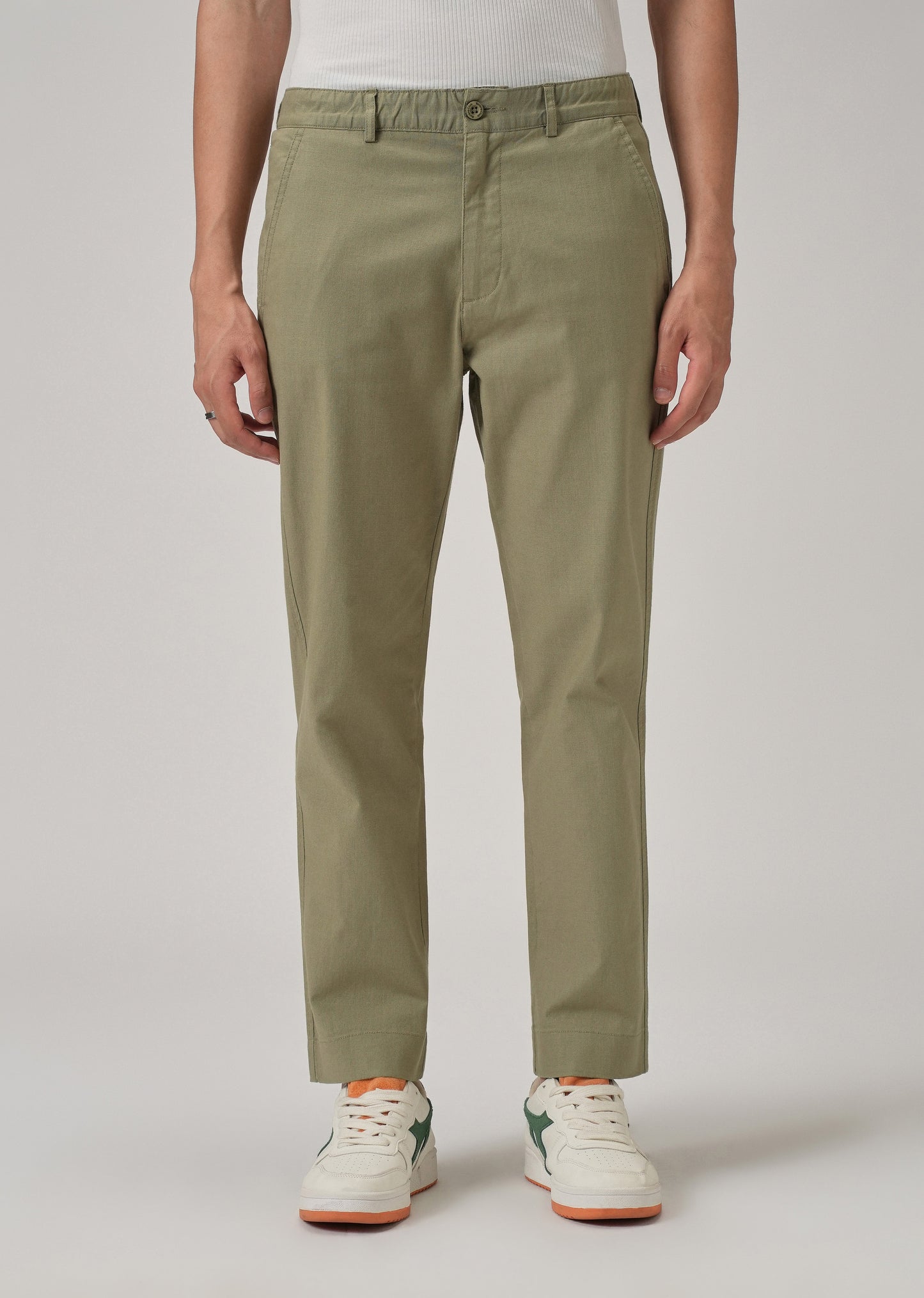 Olive Green Cotton Trouser