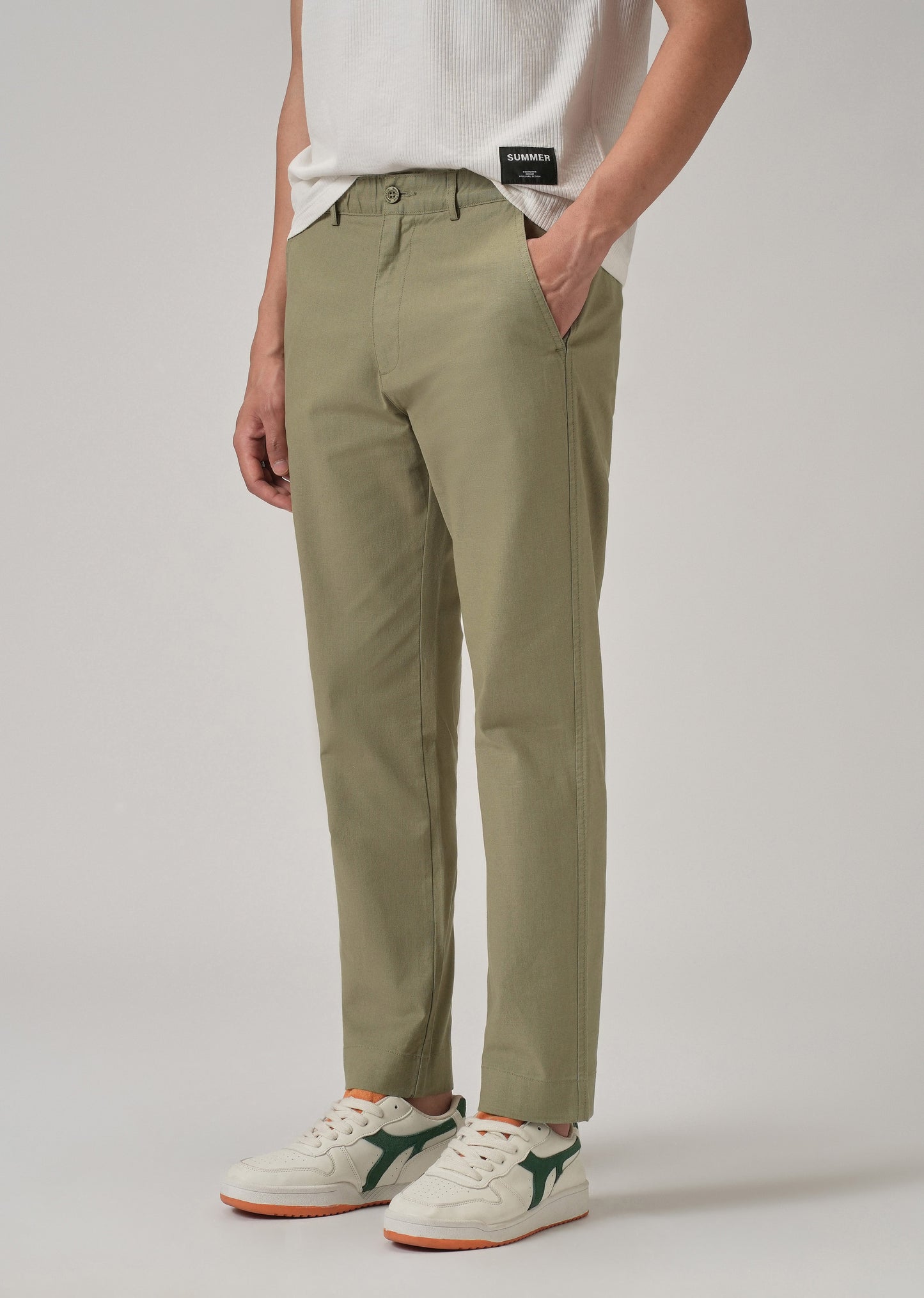 Olive Green Cotton Trouser