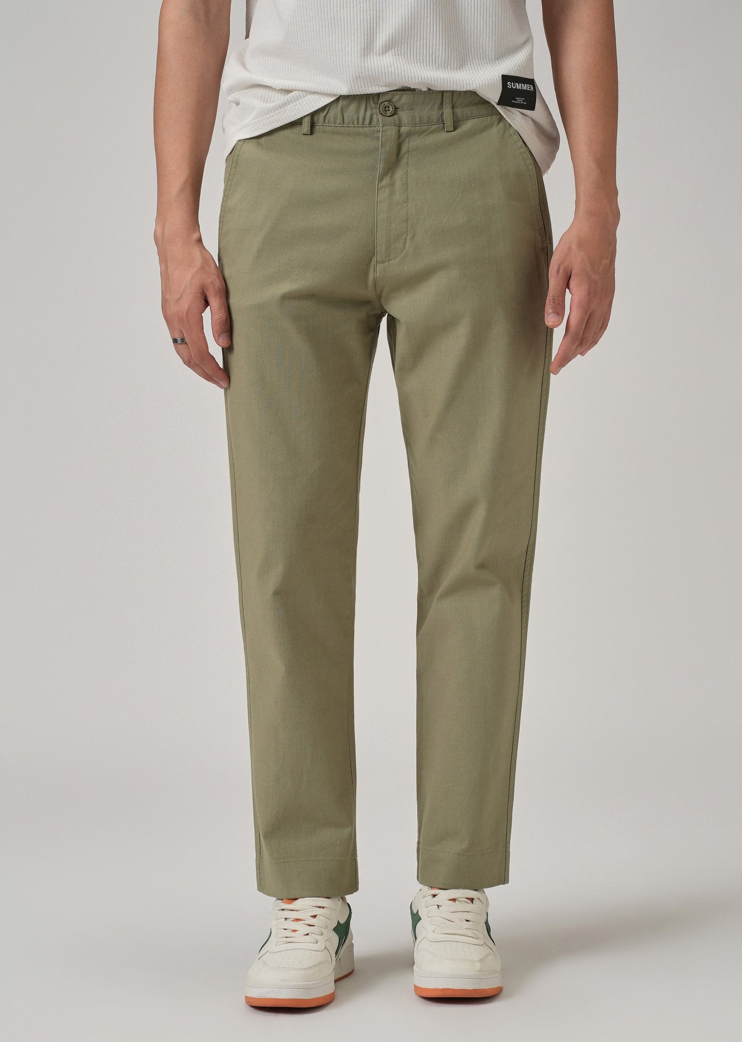 Olive Green Cotton Trouser