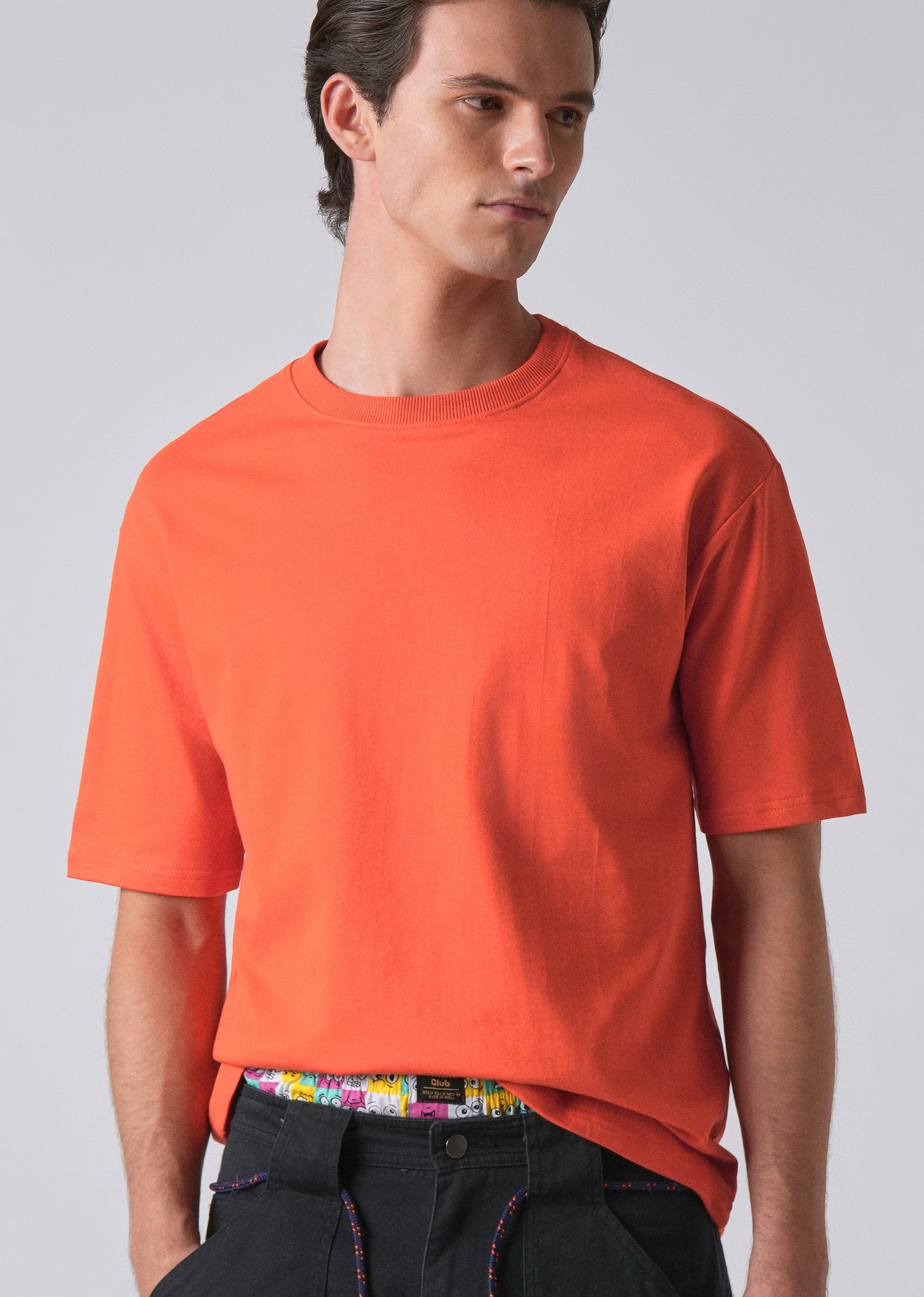Orange Basic Relaxed Fit T-shirt