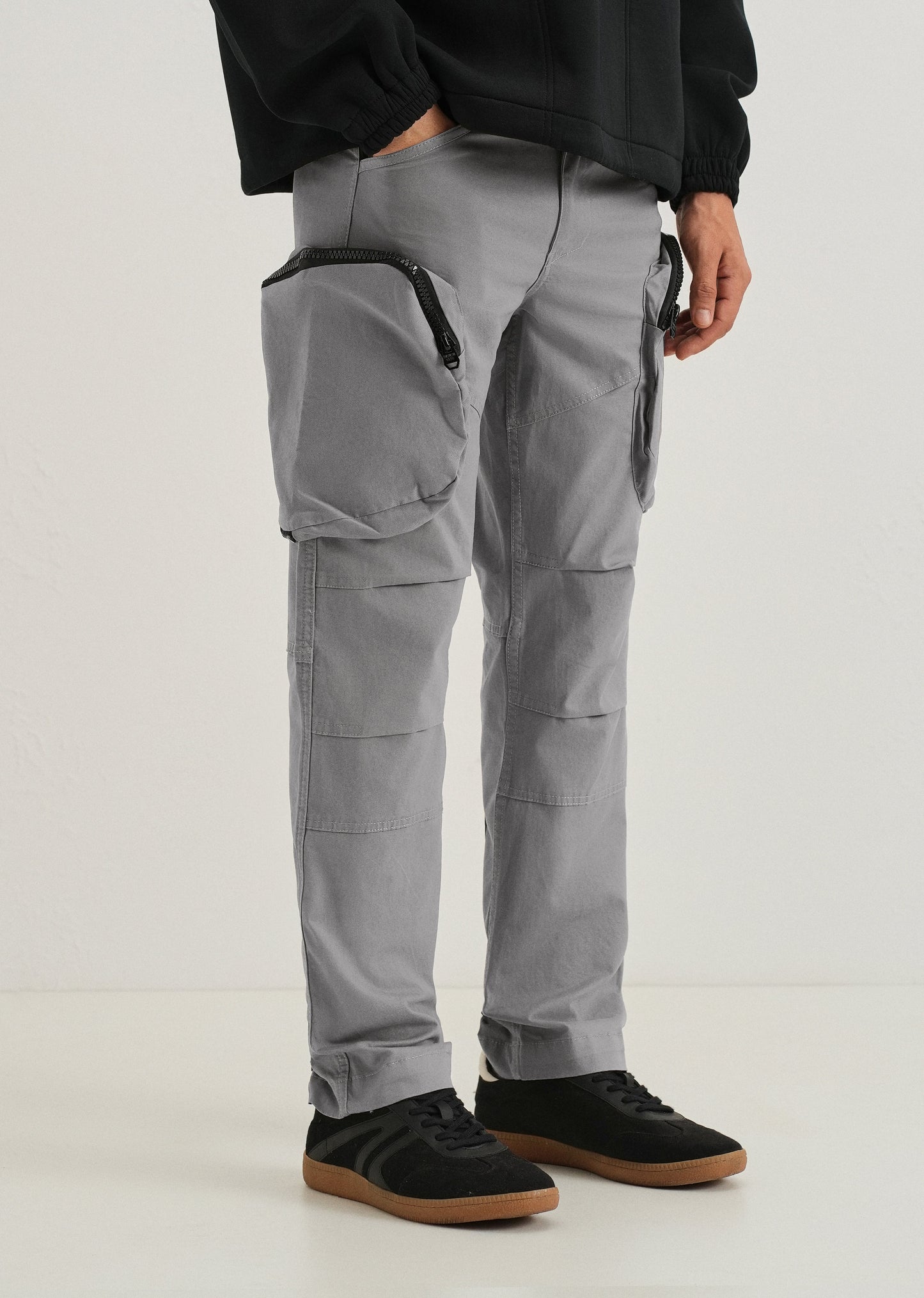 Oslo Gray Zipper Cargo Pant