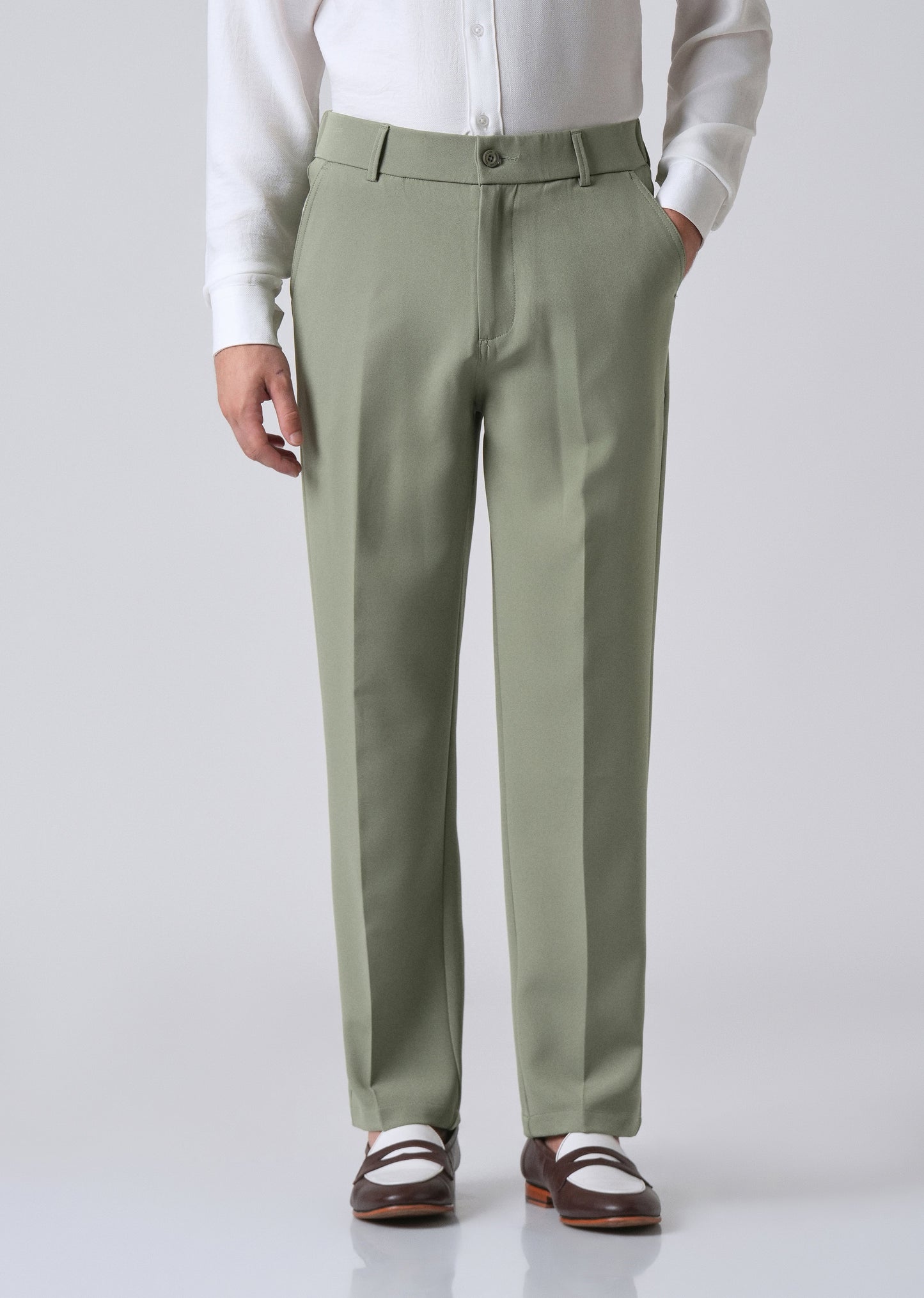 Pastel Green Relaxed Fit Trousers