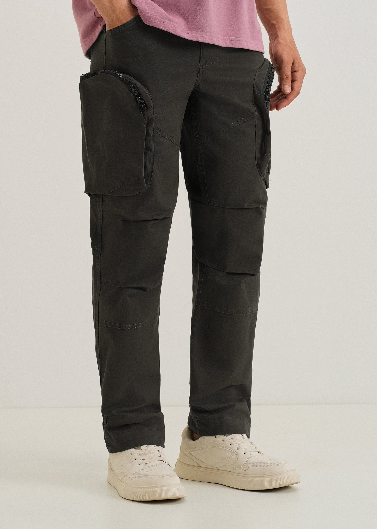 Pine Green Zipper Cargo Pant