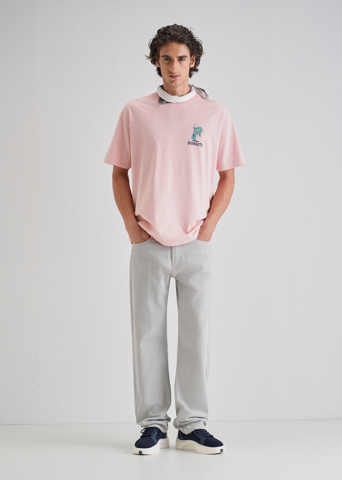 Pink Back Graphic Printed Oversized T-shirt