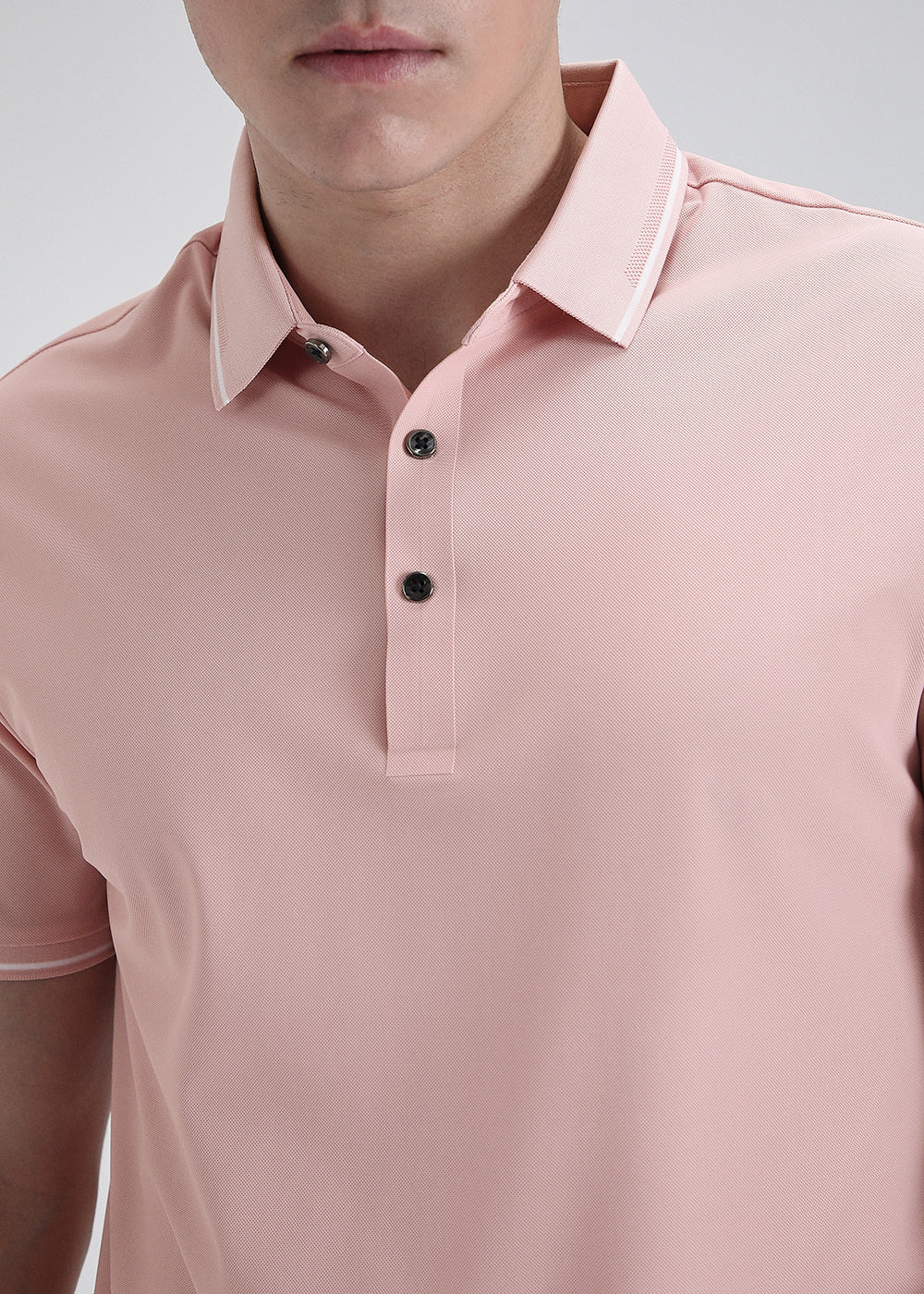 Soft Pink Plain Stitchless Polo t-shirt
