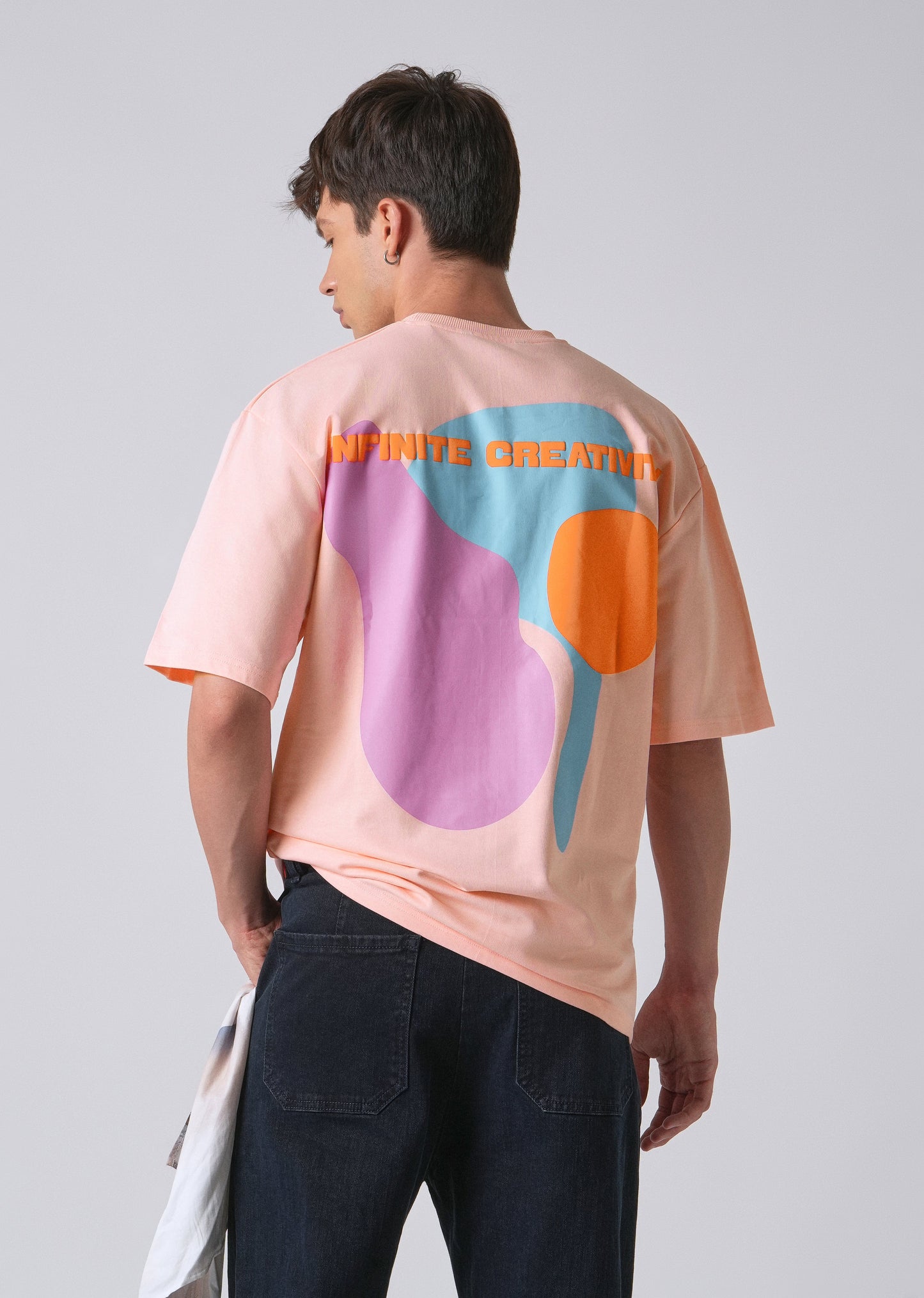 Pink Printed Oversized T-shirt