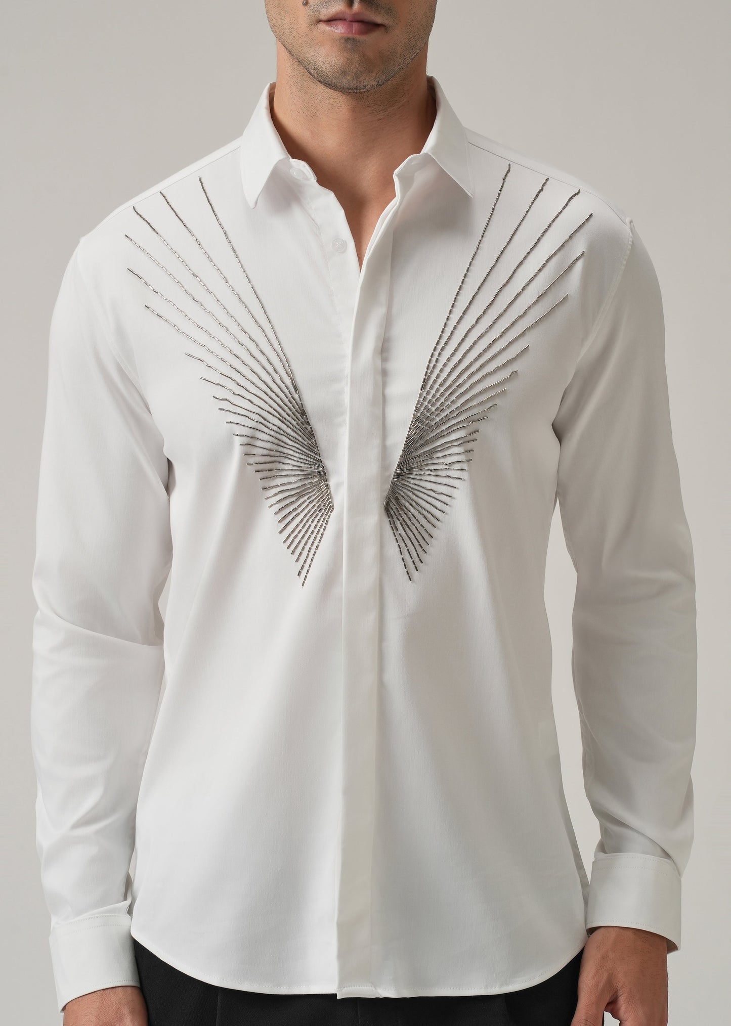 Radiant Handwork White Designer Shirt